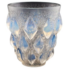 Rene Lalique Art Deco Opalescent Rampillon Vase Designed, 1927 