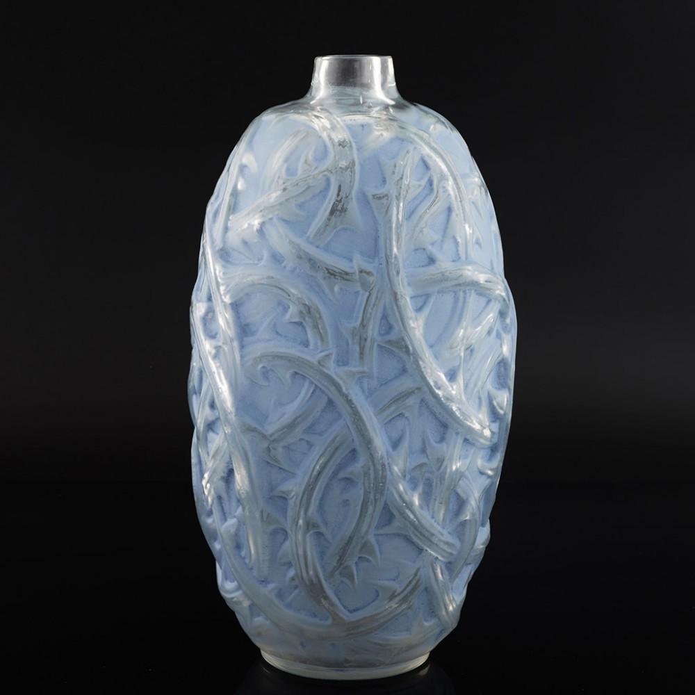 French Rene Lalique Art Deco Ronces Vase 