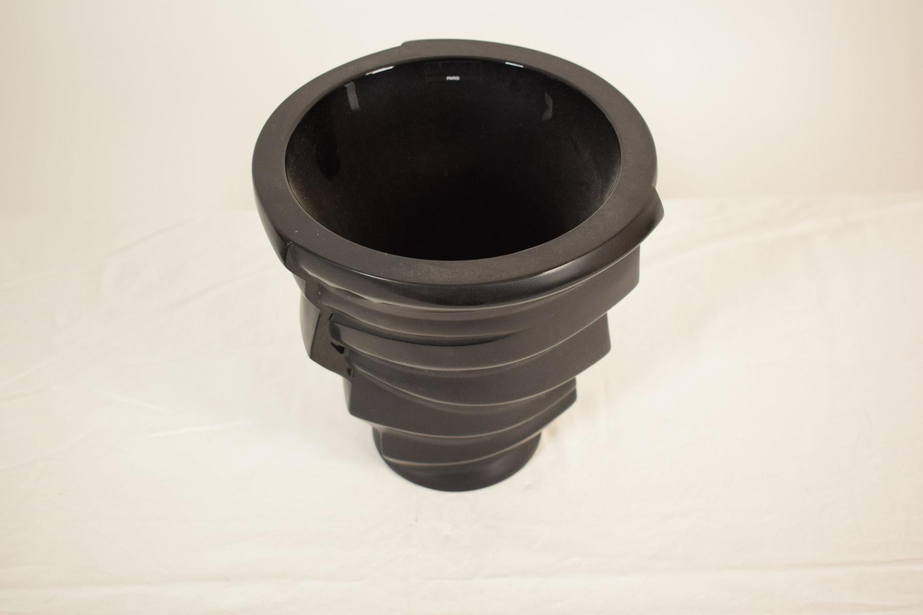 lalique black vase