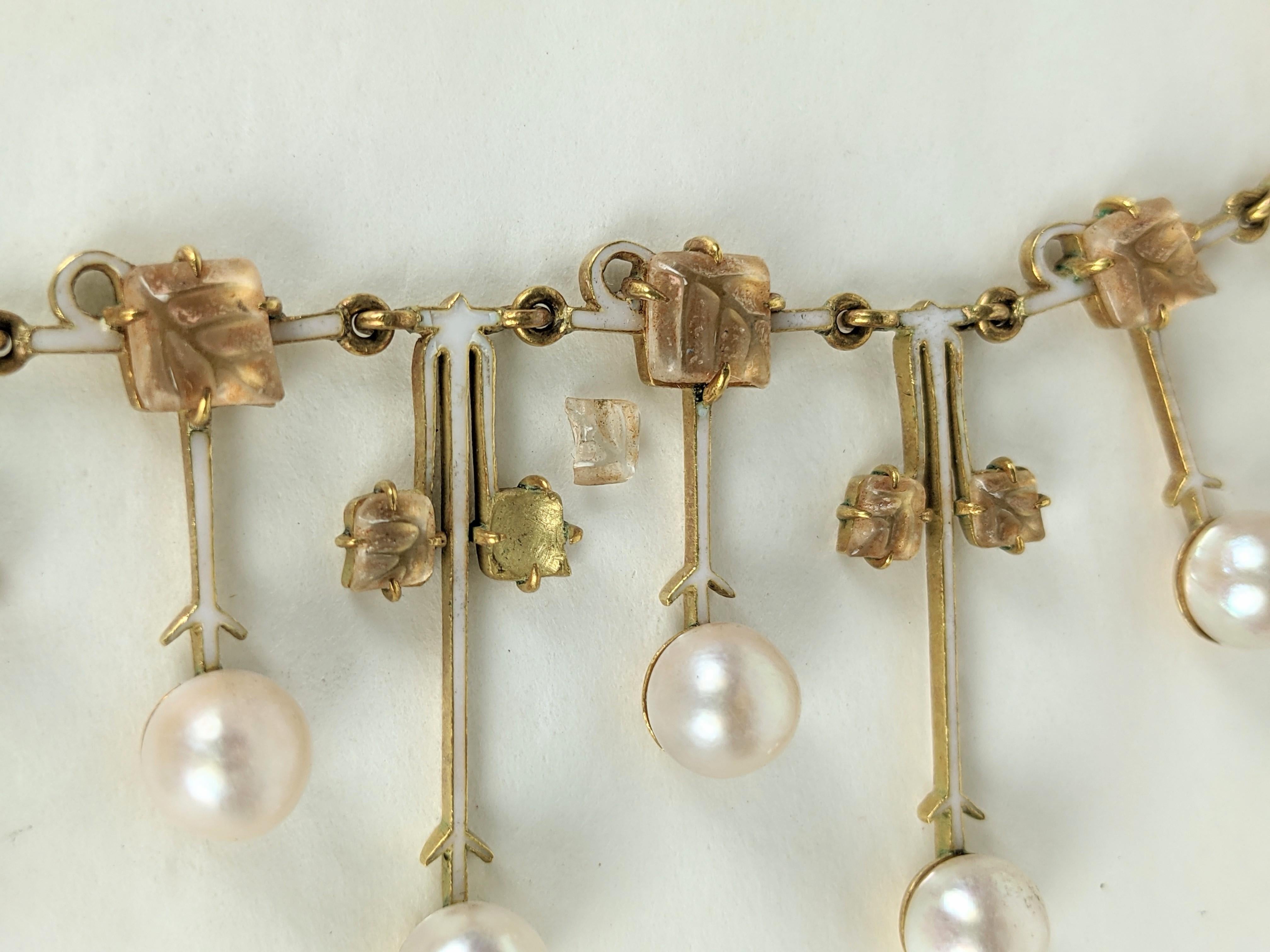 Collare Art Nouveau con foglie e perle di Rene Lalique in vendita 10
