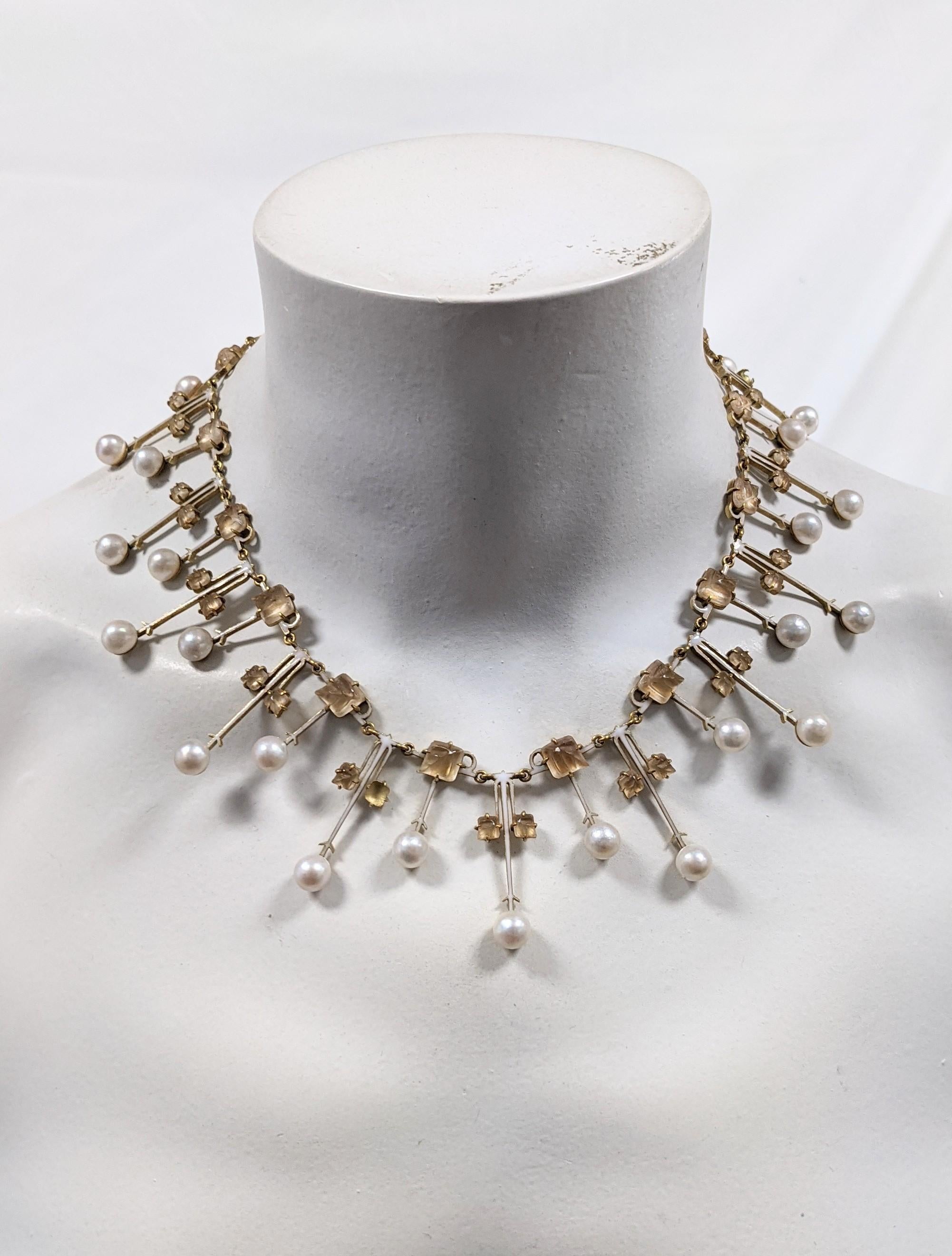 Collare Art Nouveau con foglie e perle di Rene Lalique in vendita 11