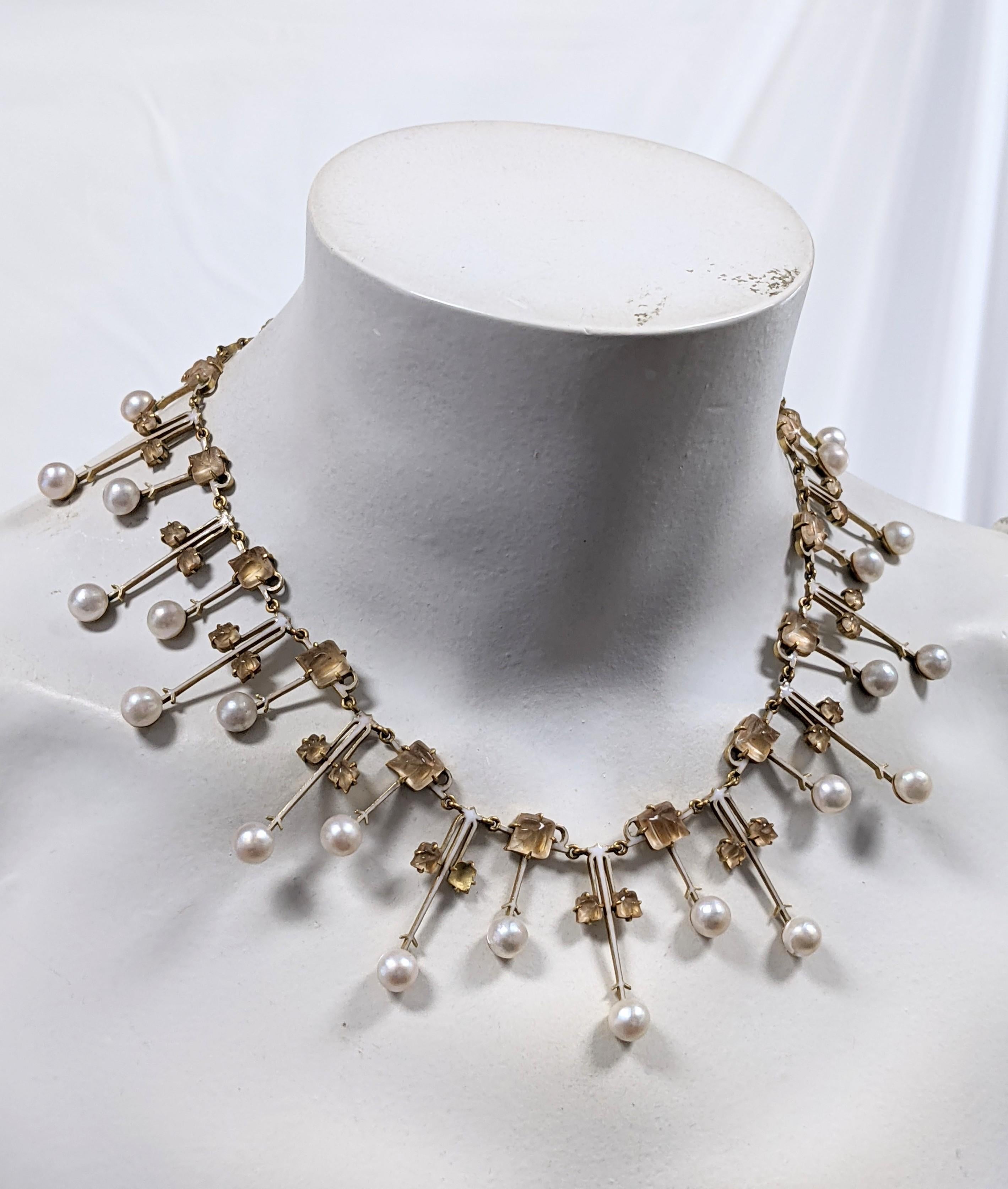 Collare Art Nouveau con foglie e perle di Rene Lalique in vendita 13