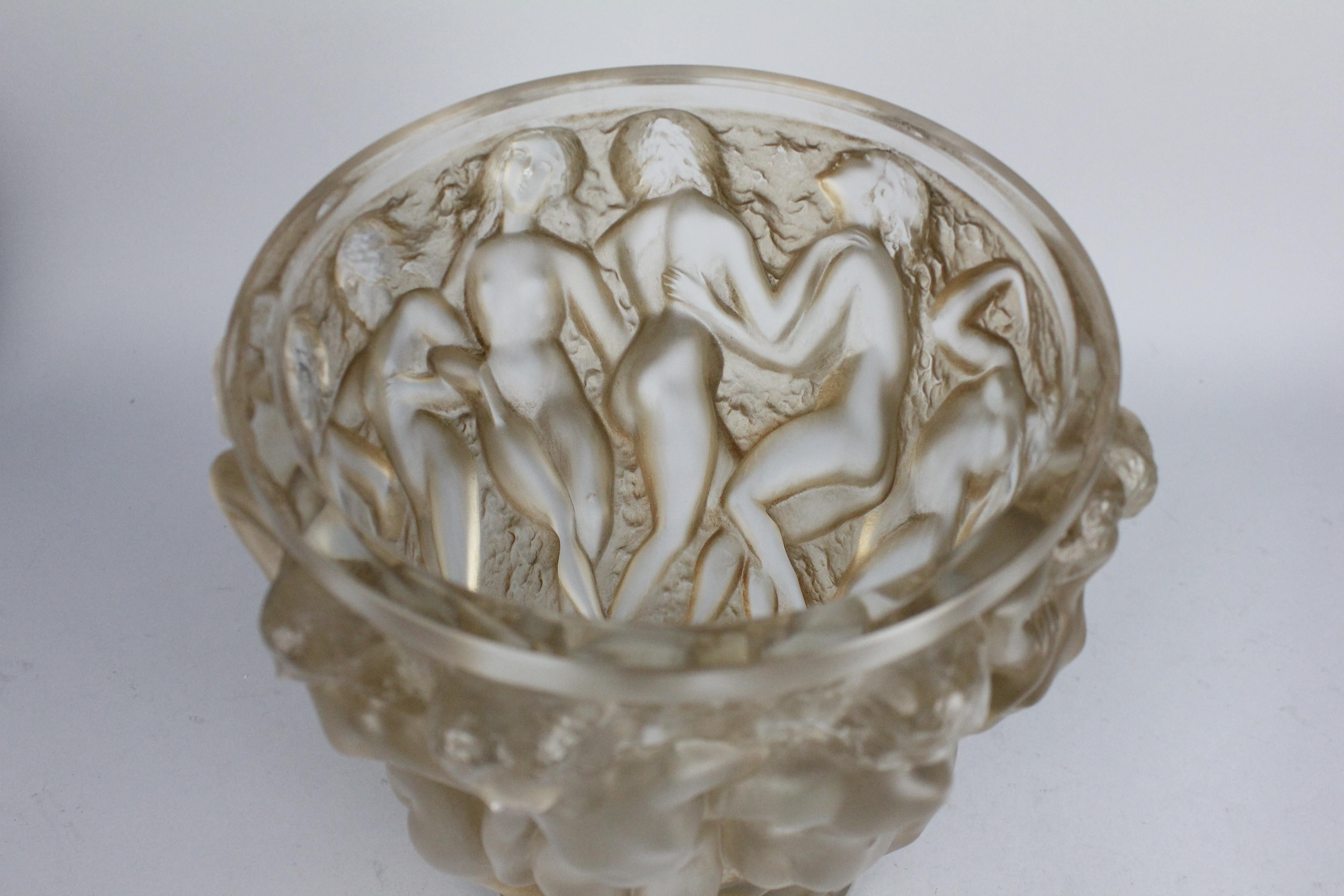 René Lalique Bacchantes Vase, Sepia Stained 5