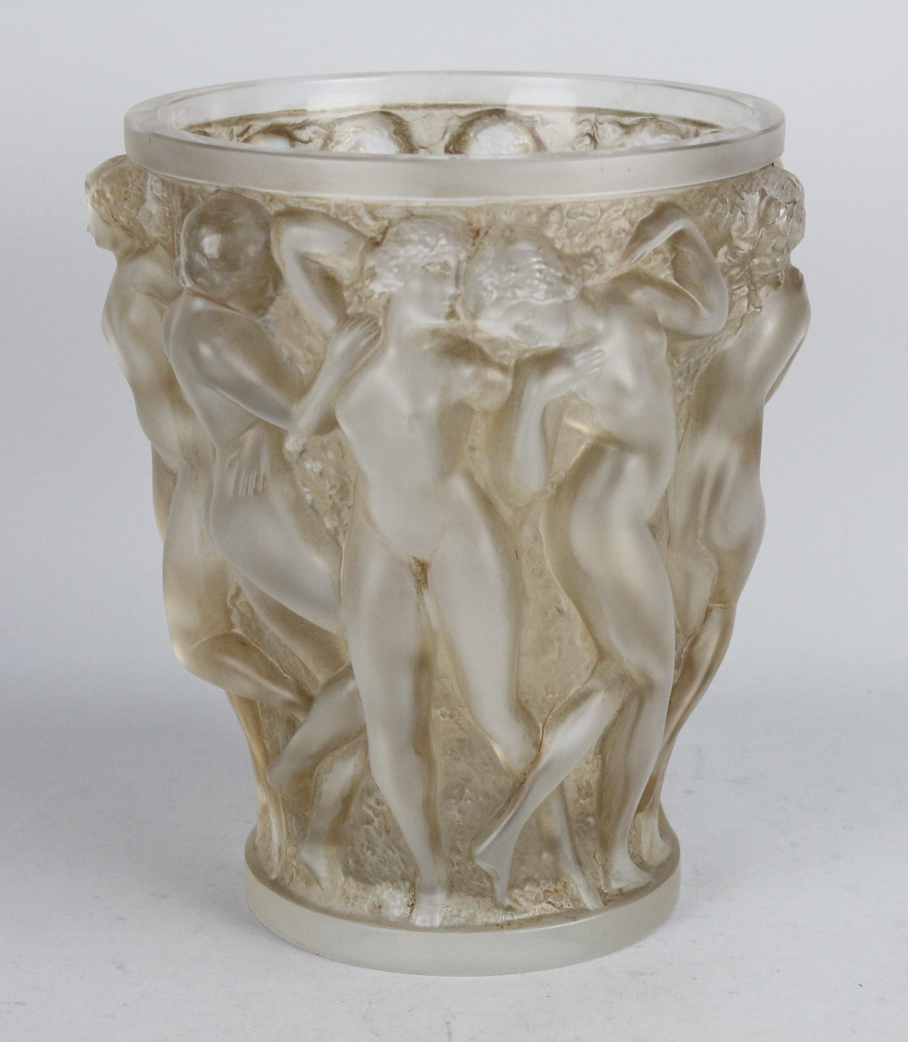 René Lalique Bacchantes Vase, Sepia Stained 7