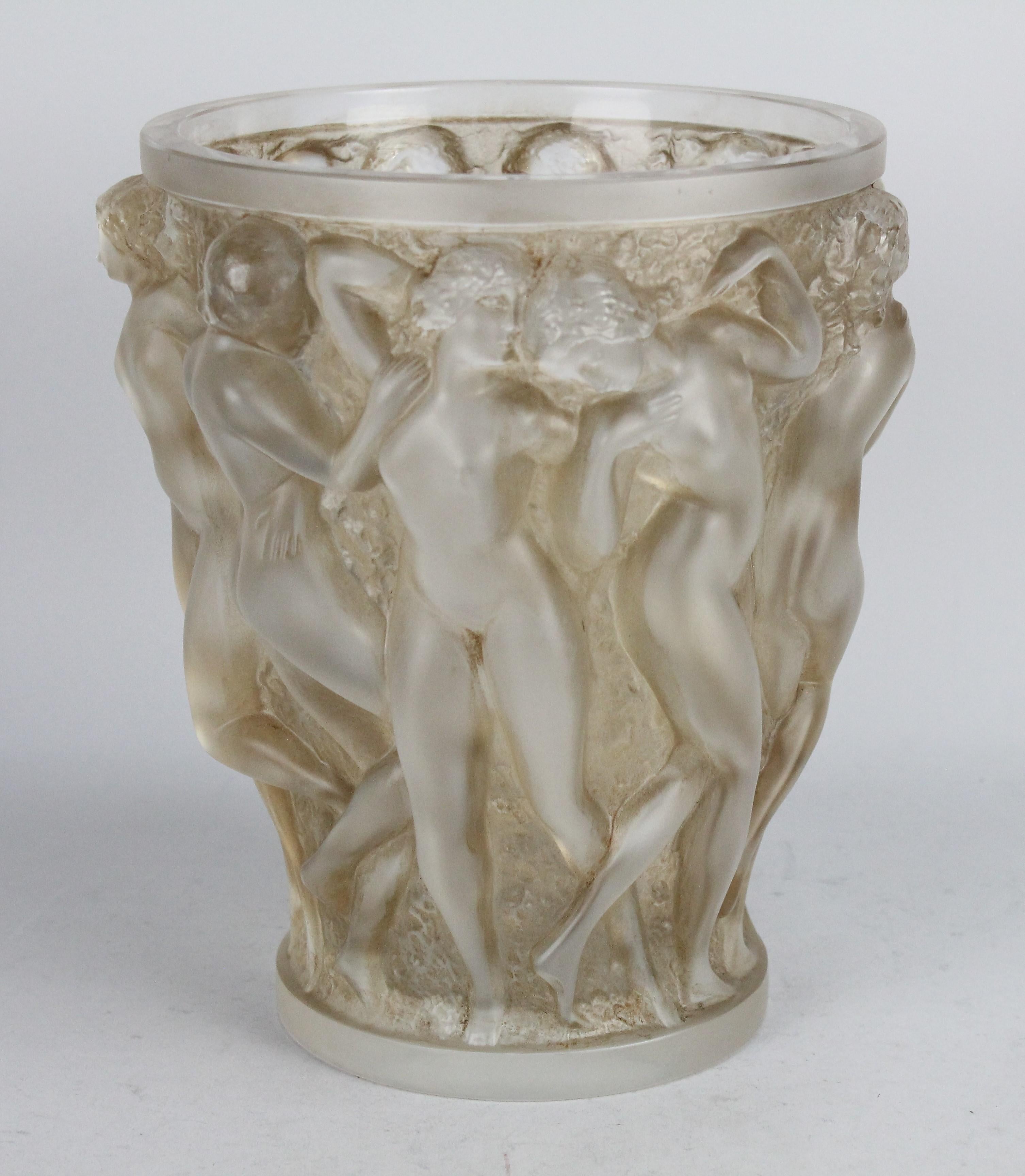 René Lalique Bacchantes Vase, Sepia Stained 8