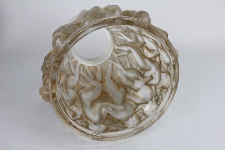René Lalique Bacchantes Vase, Sepia Stained 10