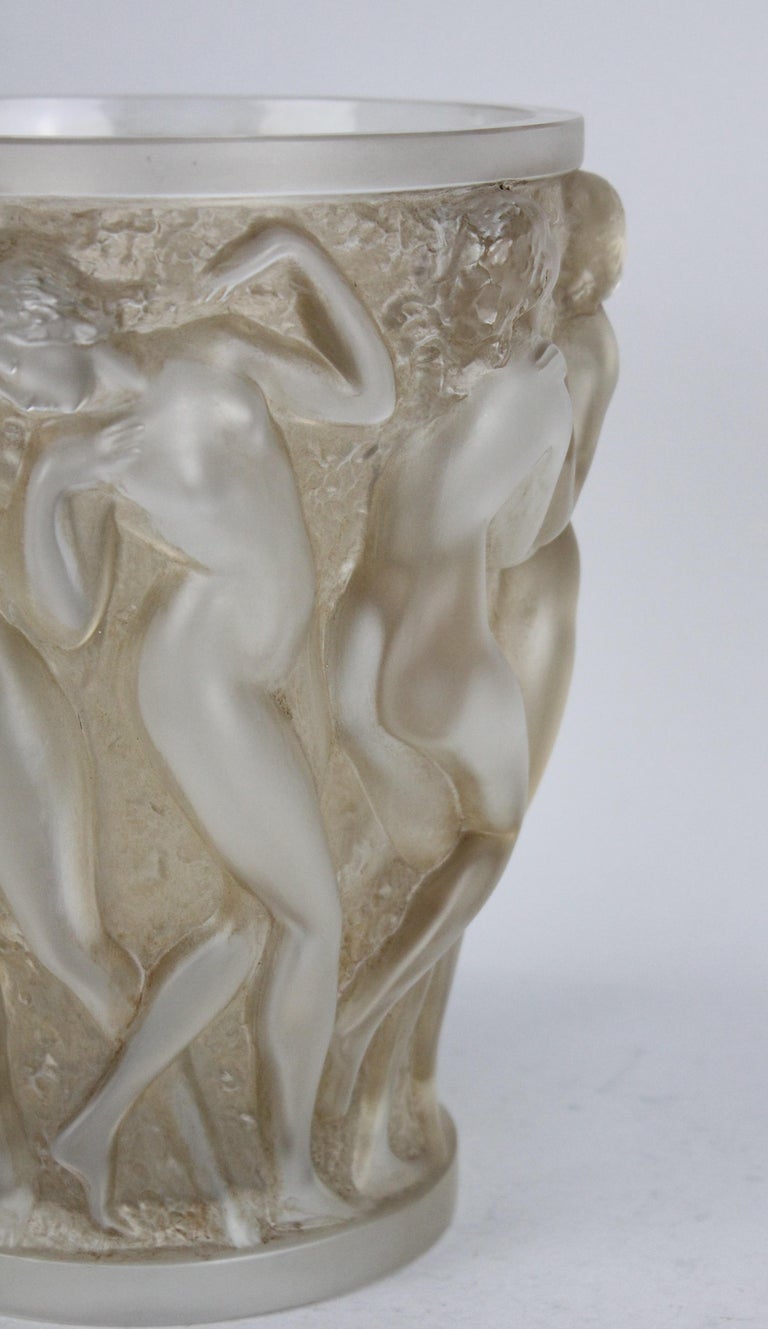René Lalique Bacchantes Vase, Sepia Stained 13