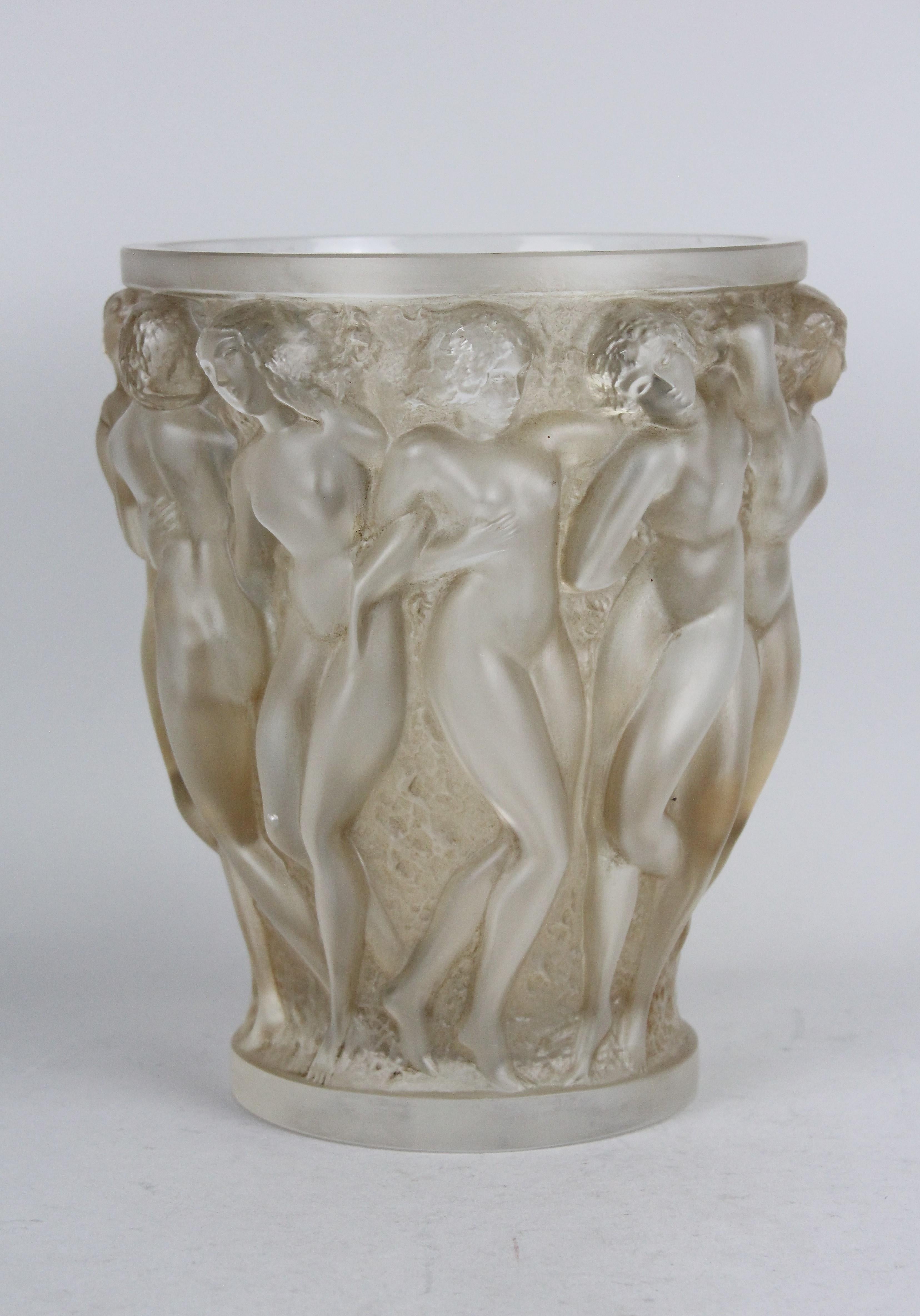 René Lalique Bacchantes Vase:: Sepia gebeizt (Französisch)