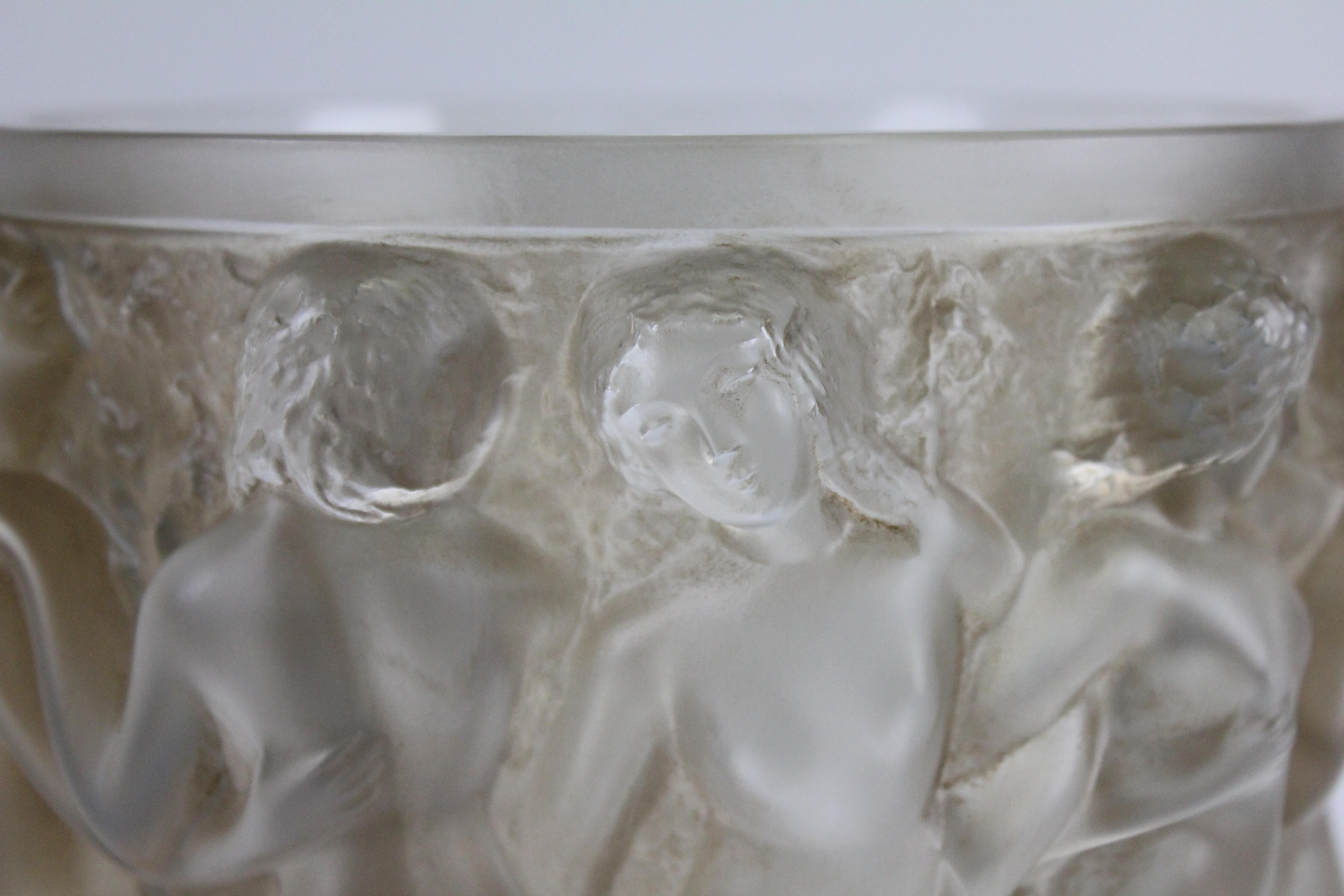René Lalique Bacchantes Vase, Sepia Stained 1