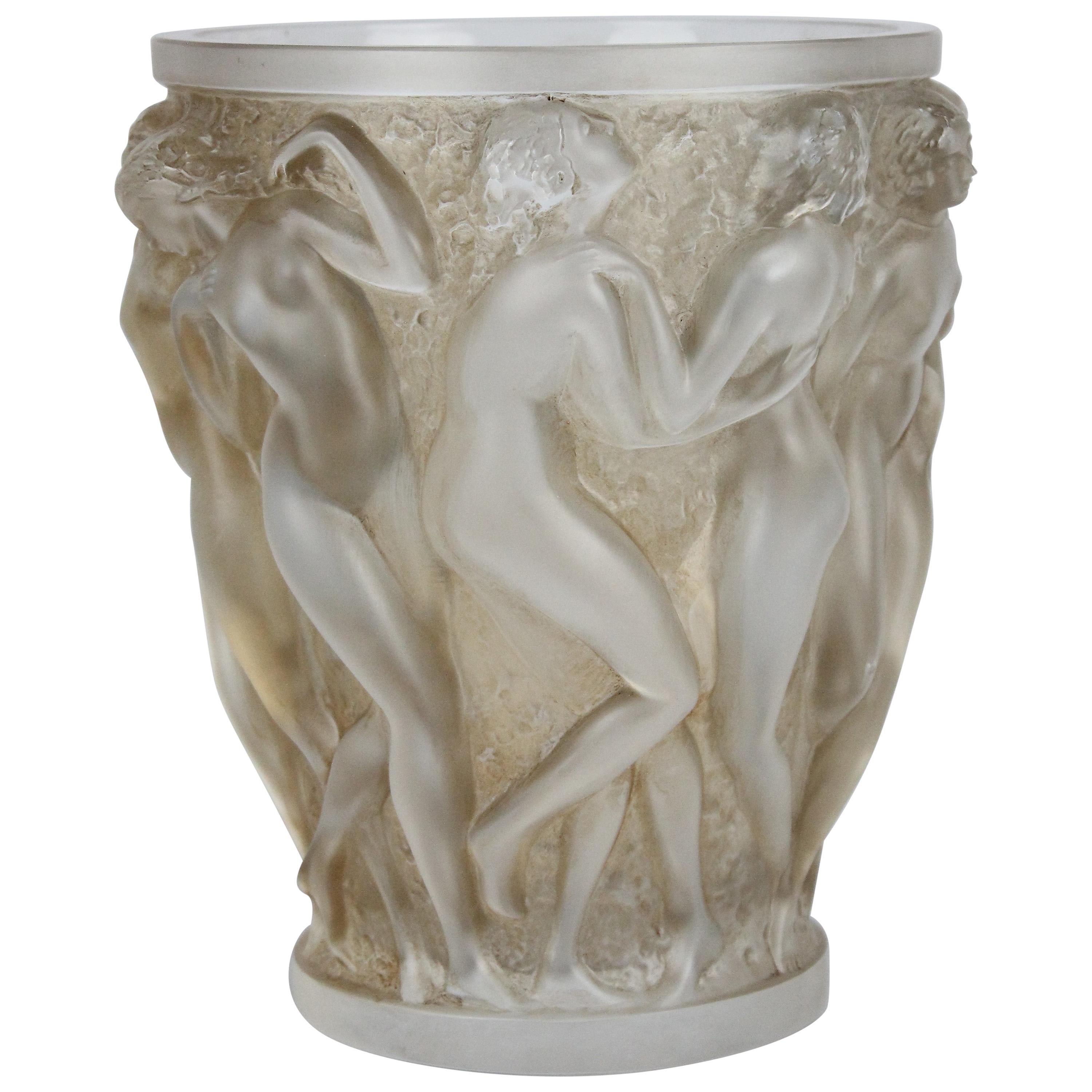 René Lalique Bacchantes Vase, Sepia Stained