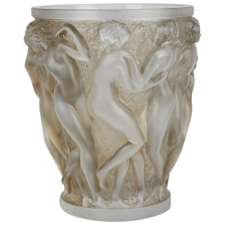 René Lalique Bacchantes Vase, Sepia Stained