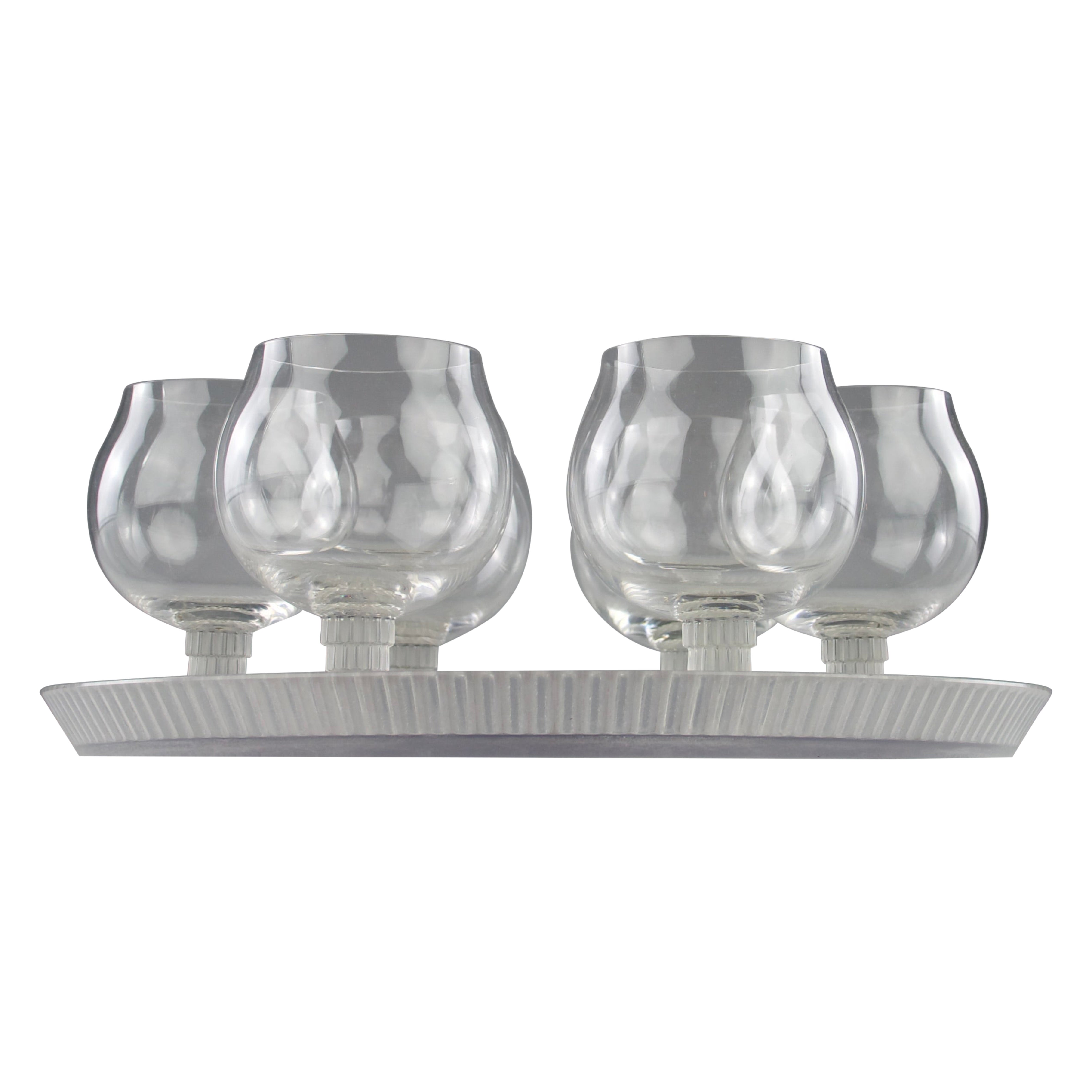 René Lalique, "Bambou" Cognac Service, France 1930s/1950s im Angebot