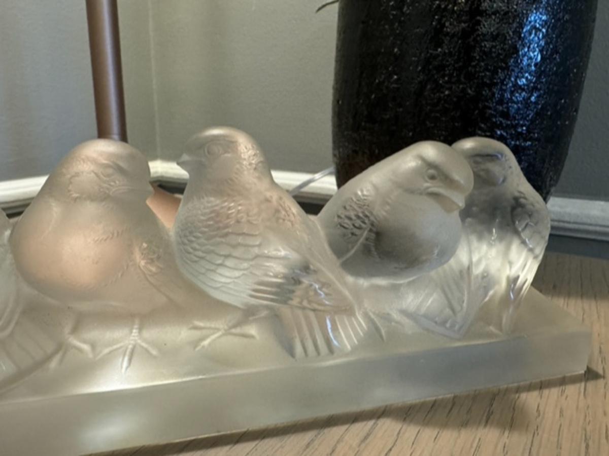 René Lalique - Grupo de bar de seis gorriones, 1933 en Bueno estado para la venta en SAINT-OUEN-SUR-SEINE, FR