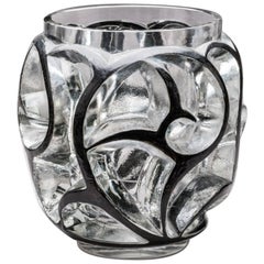 René Lalique, Black Enamelled "Tourbillons" Glass Vase
