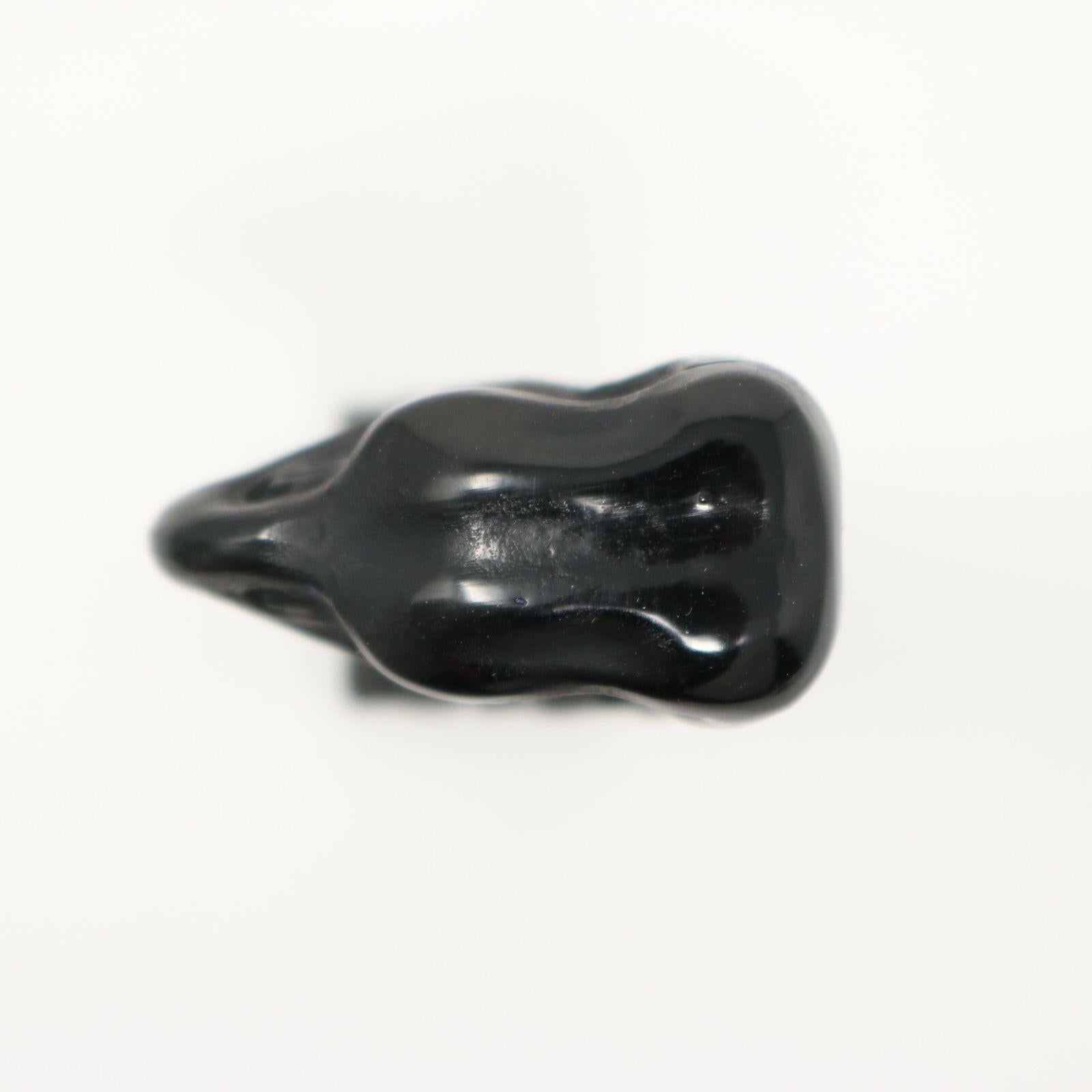Rene Lalique Black Glass Glass 'Tete D'aigle' Cachet For Sale 4