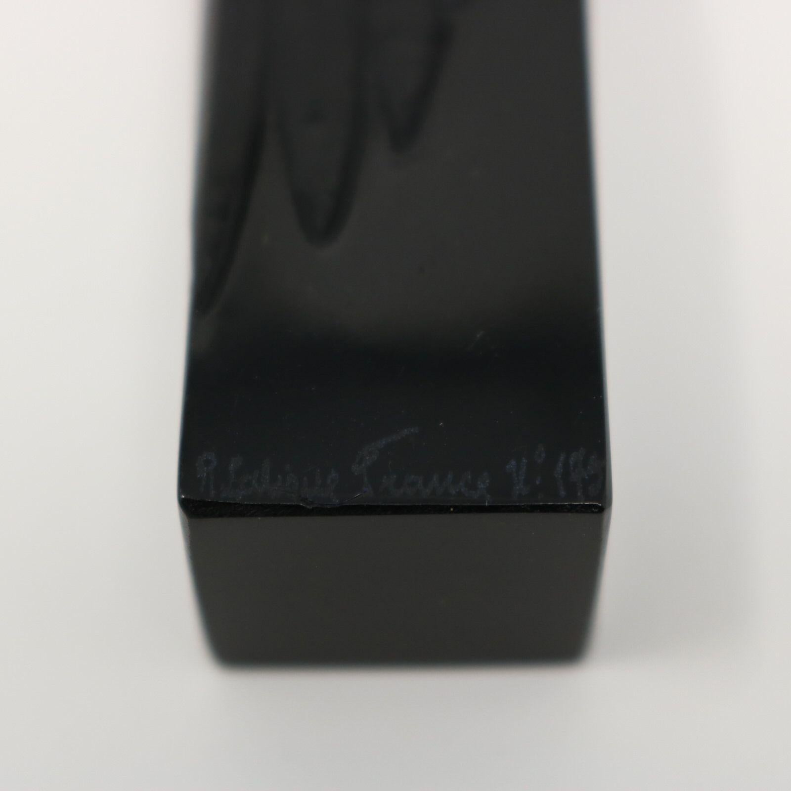 Rene Lalique Black Glass Glass 'Tete D'aigle' Cachet For Sale 6