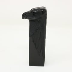 Rene Lalique Black Glass Glass 'Tete D'aigle' Cachet