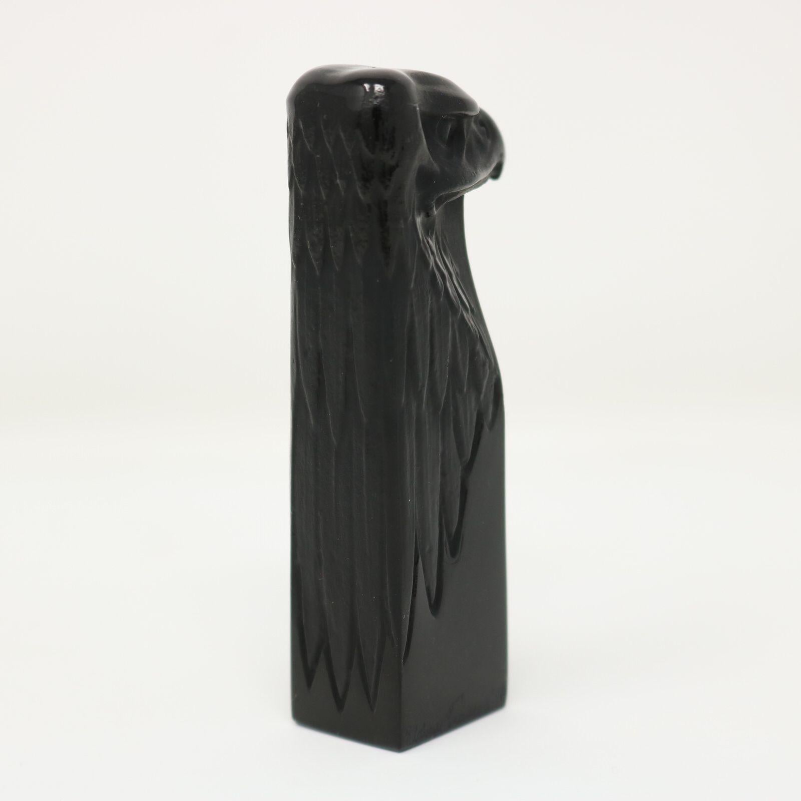 Early 20th Century Rene Lalique Black Glass Glass 'Tete D'aigle' Cachet For Sale