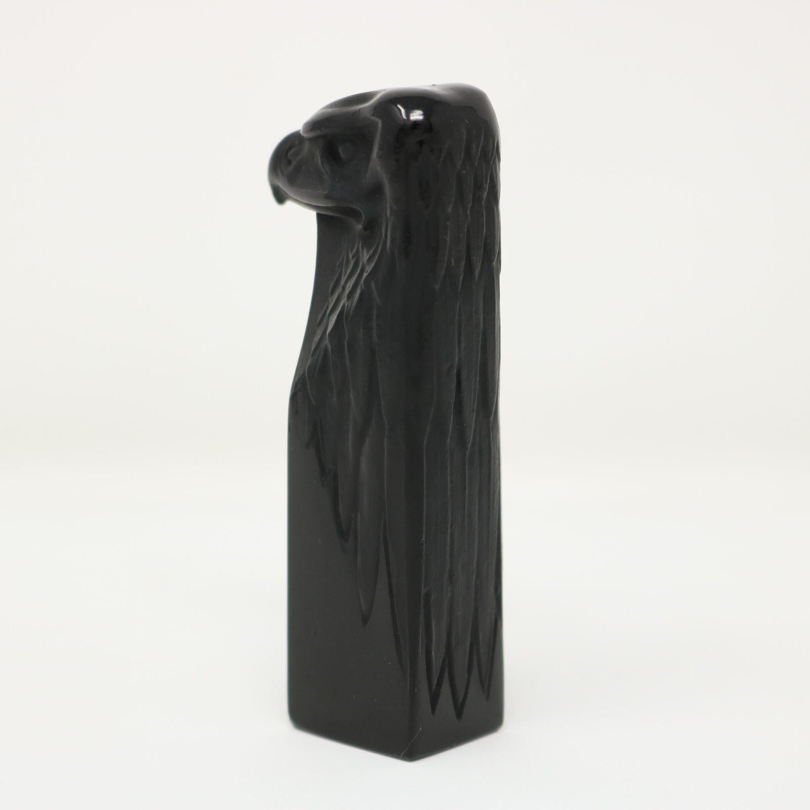 Rene Lalique Black Glass Glass 'Tete D'aigle' Cachet For Sale 2