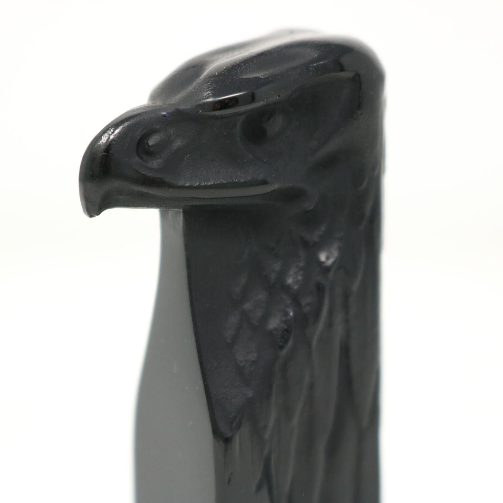 Rene Lalique Black Glass Glass 'Tete D'aigle' Cachet For Sale 3