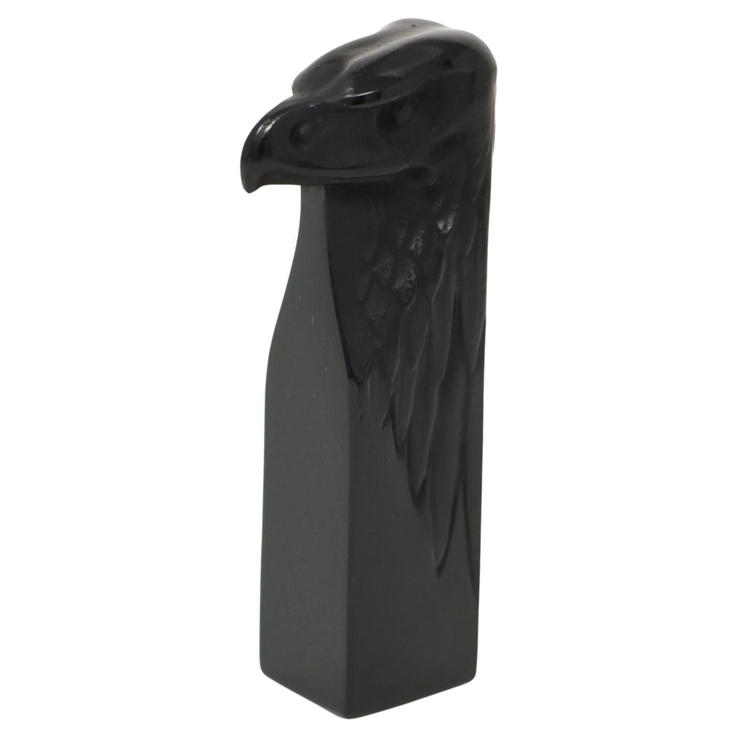 „Tete D''aigle''-Kachet aus schwarzem Glas von Lalique