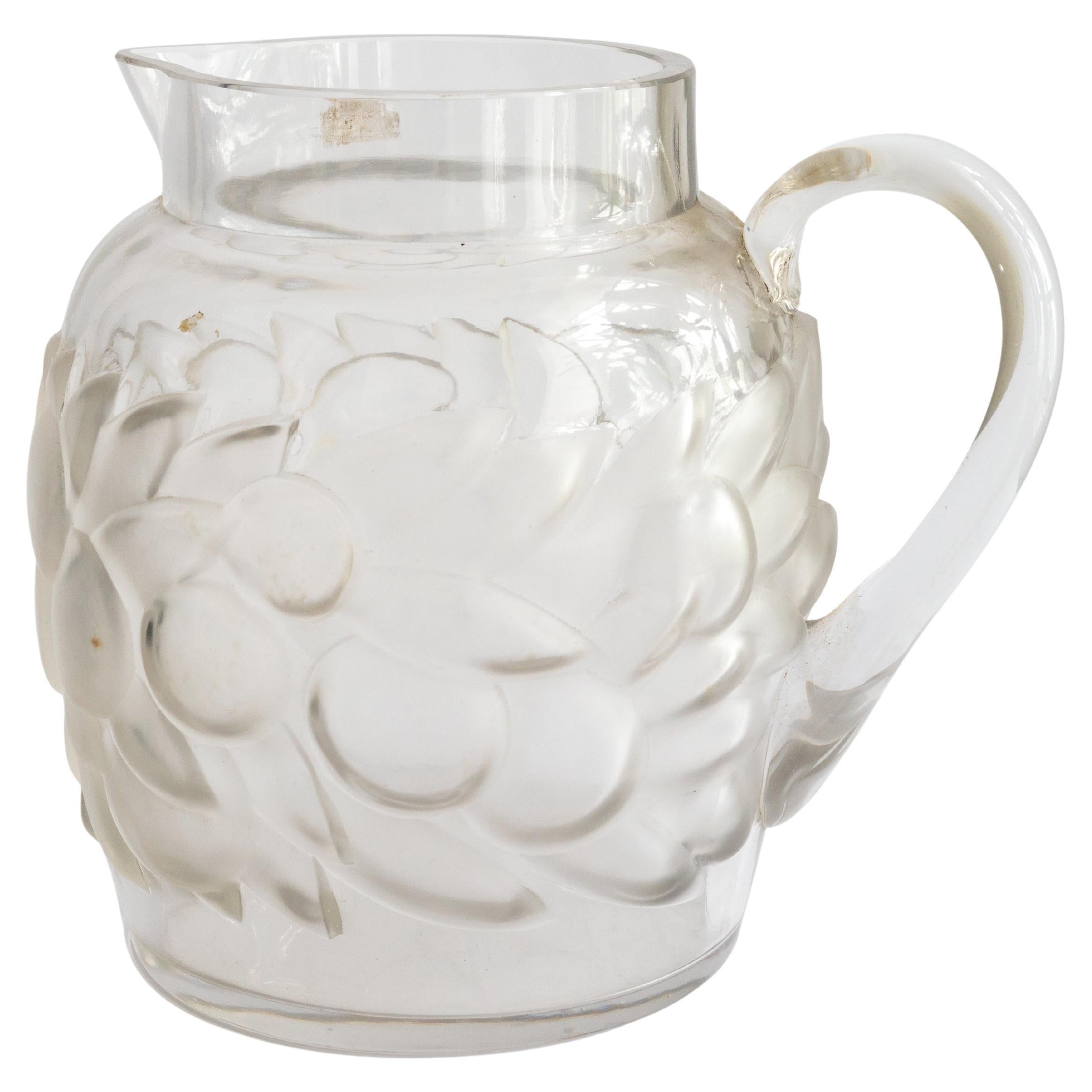 René Lalique Blidah Glass Pitcher, 1930s For Sale