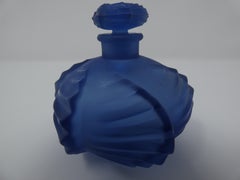 Rene Lalique Blue Glass 'Camille' Perfume Bottle