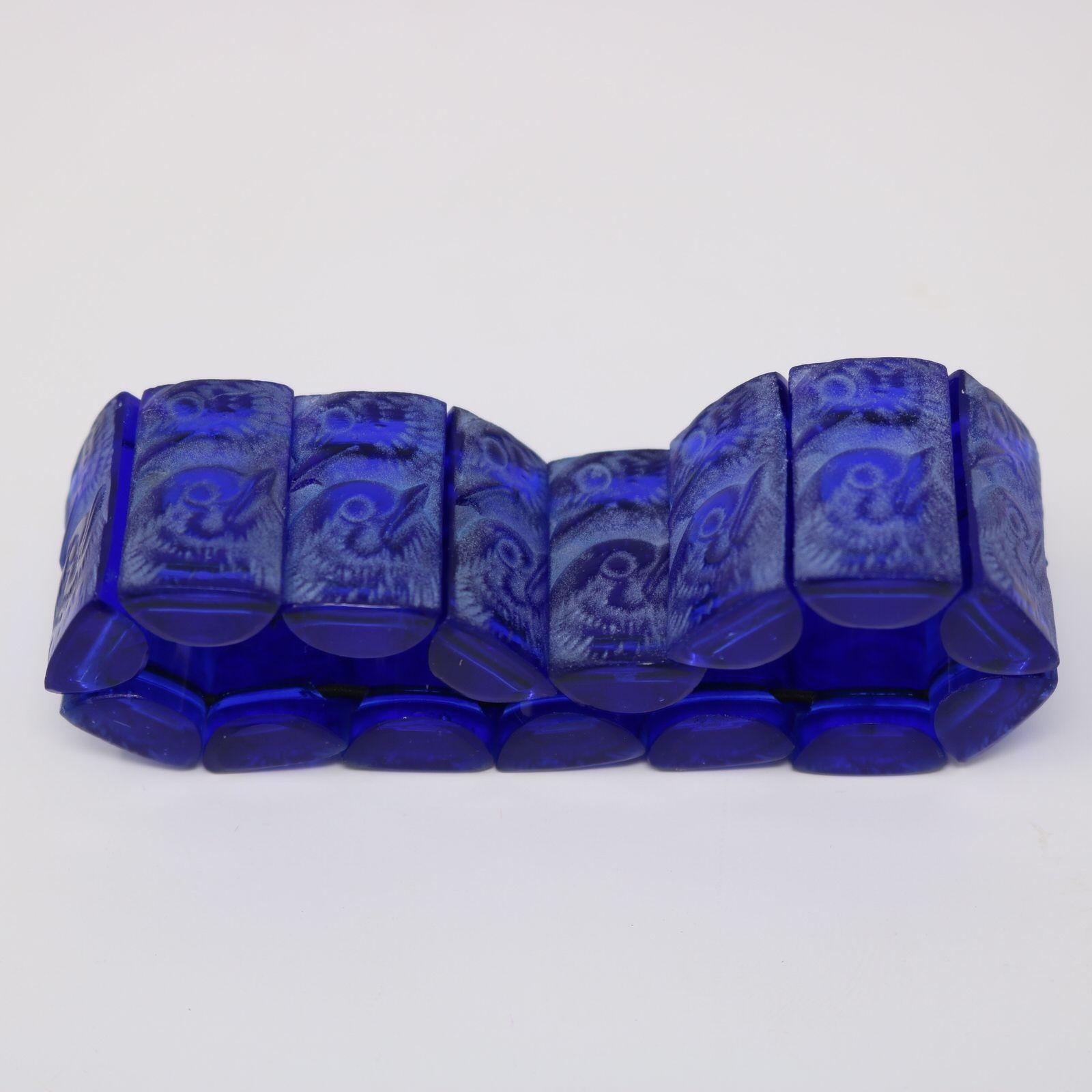 Early 20th Century Rene Lalique Blue Glass 'Poussins' Bracelet