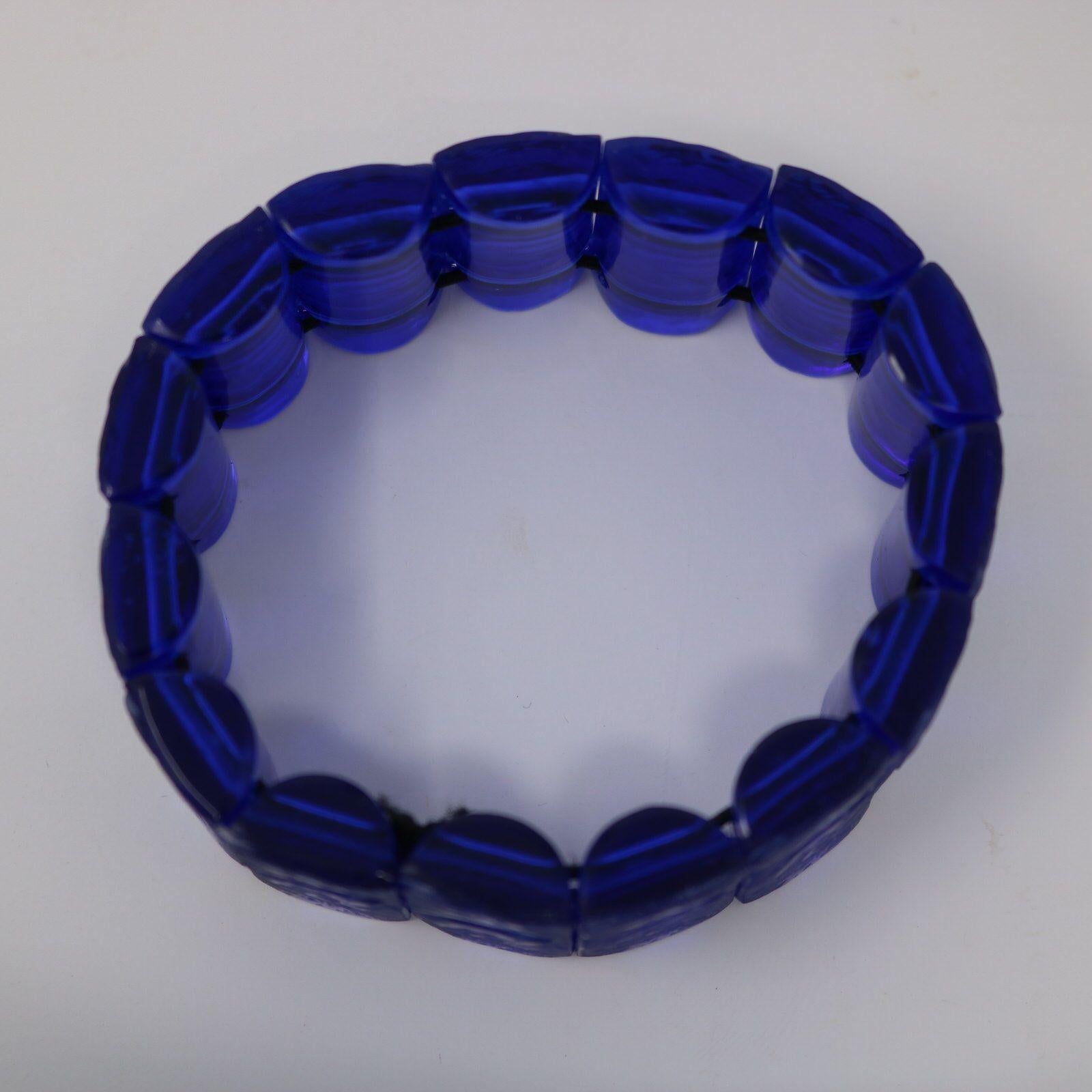 Rene Lalique Blue Glass 'Poussins' Bracelet 1