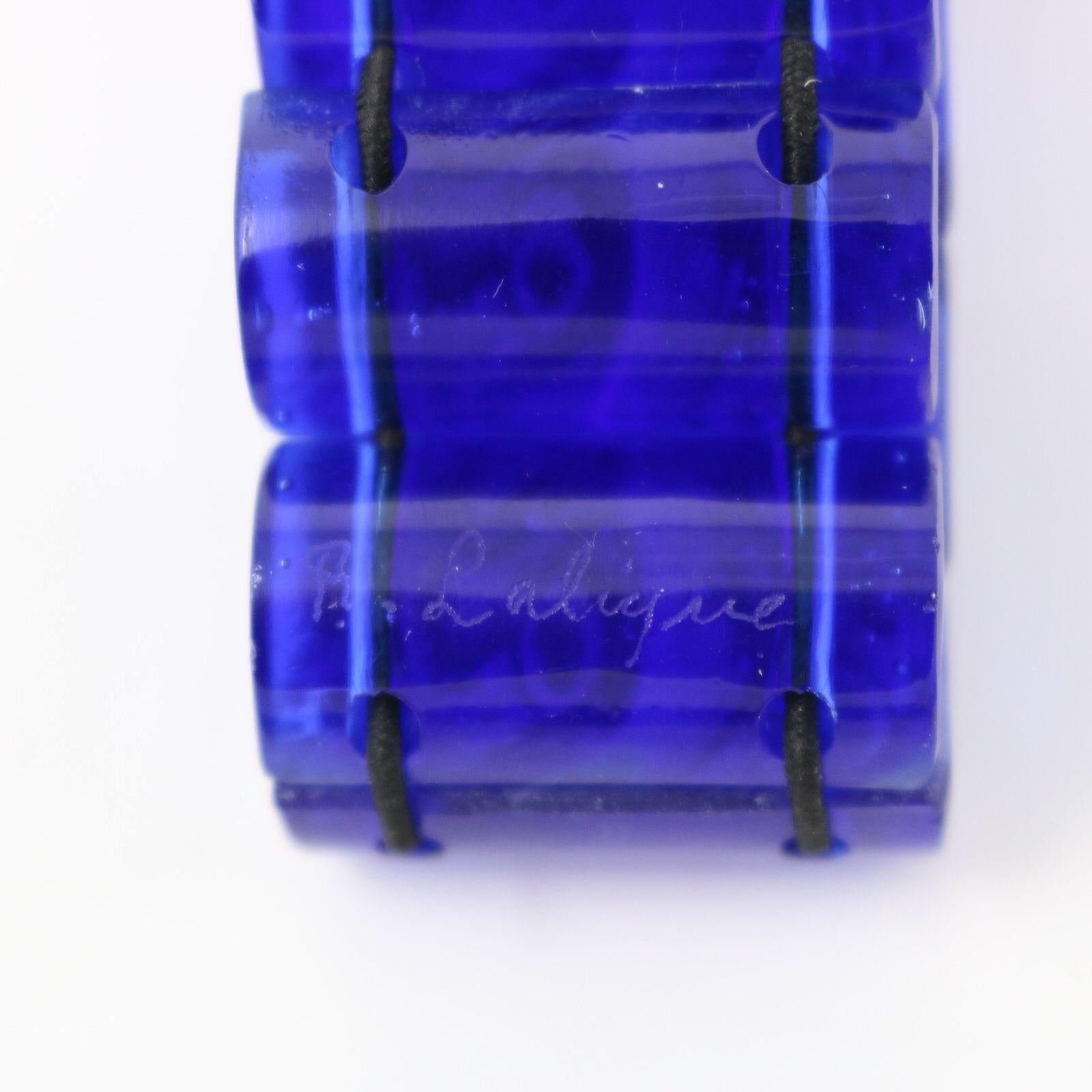 Rene Lalique Blue Glass 'Poussins' Bracelet 2