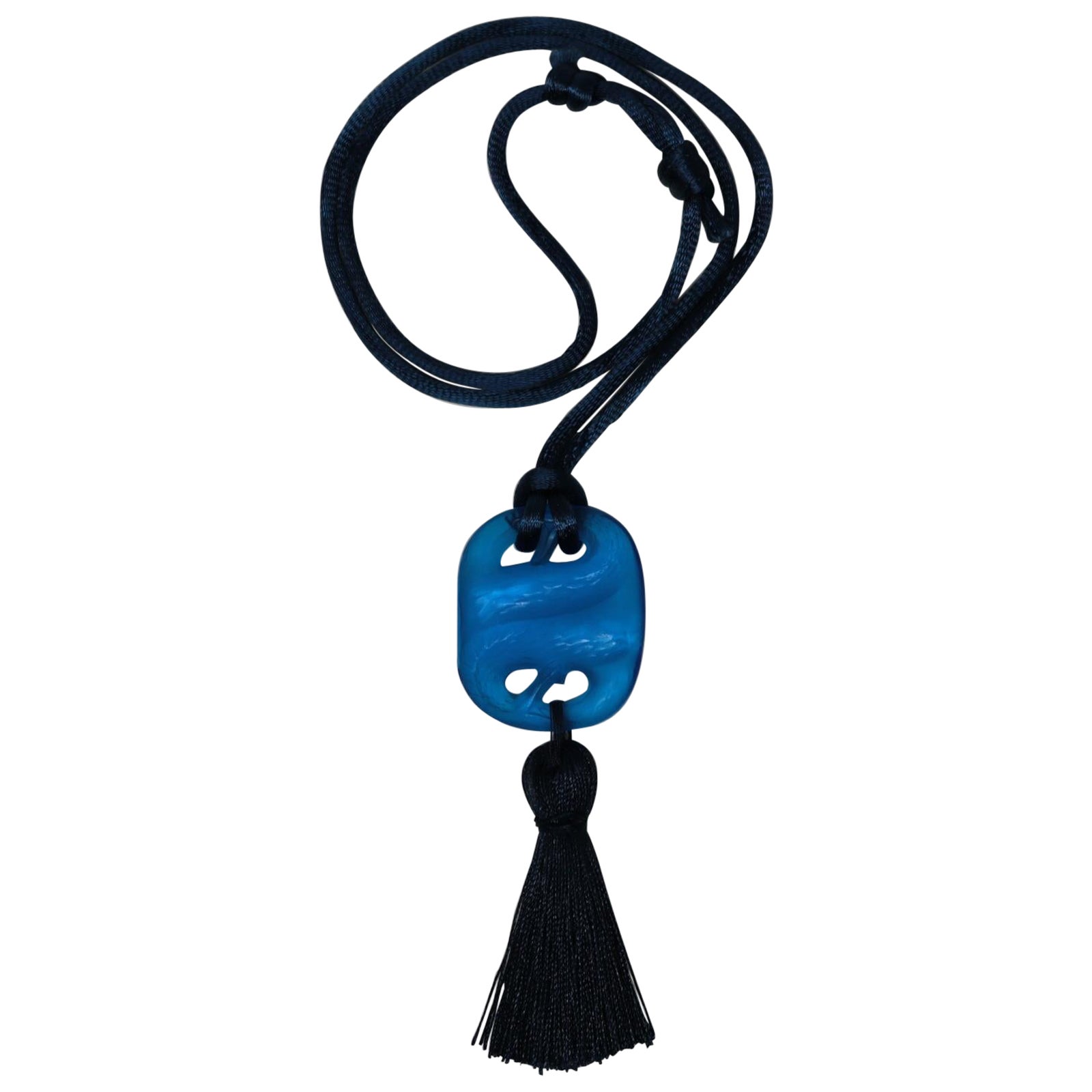 Ciondolo con serpenti in vetro blu di Rene Lalique in vendita