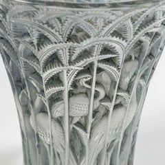 René Lalique Blue Stained Ibis Vase