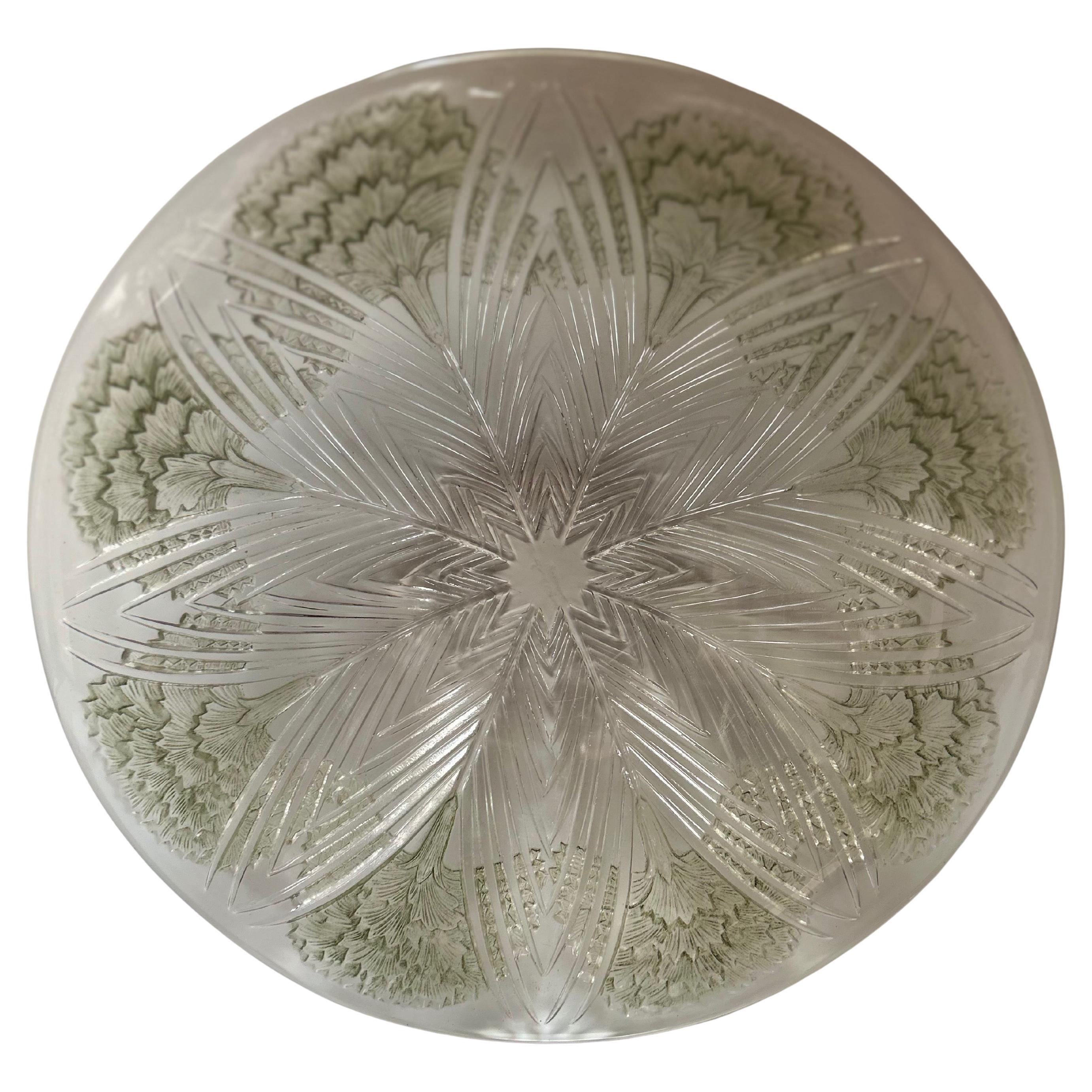 René Lalique Schale Teller Schale Oeillets Nelken Erstellt in 1932