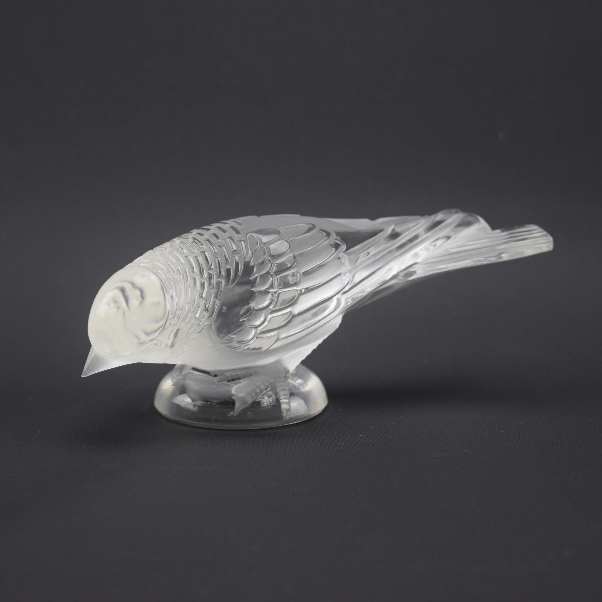 Art Déco Rene Lalique Chardonneret Timide C1931 Fermacarte Cardellino in vendita