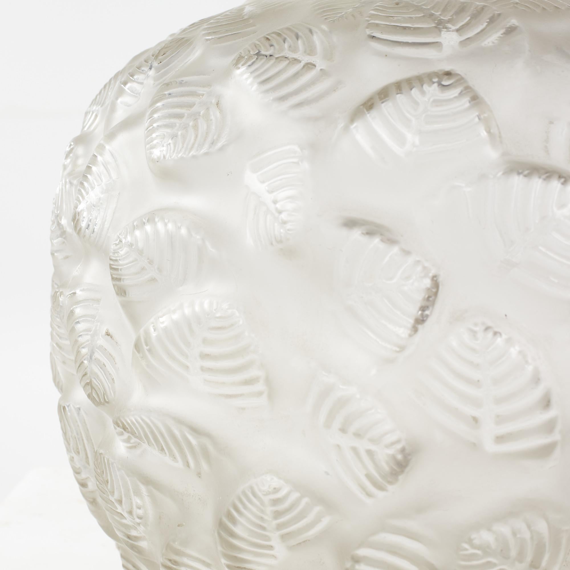 Glass Rene Lalique Charmilles Vase For Sale