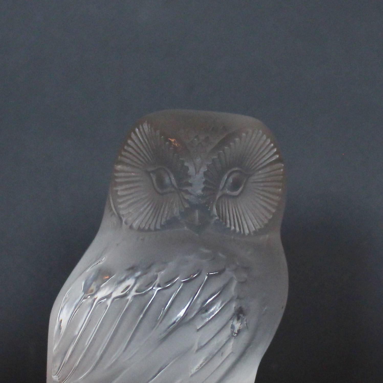 French Rene Lalique Chouette Paperweight