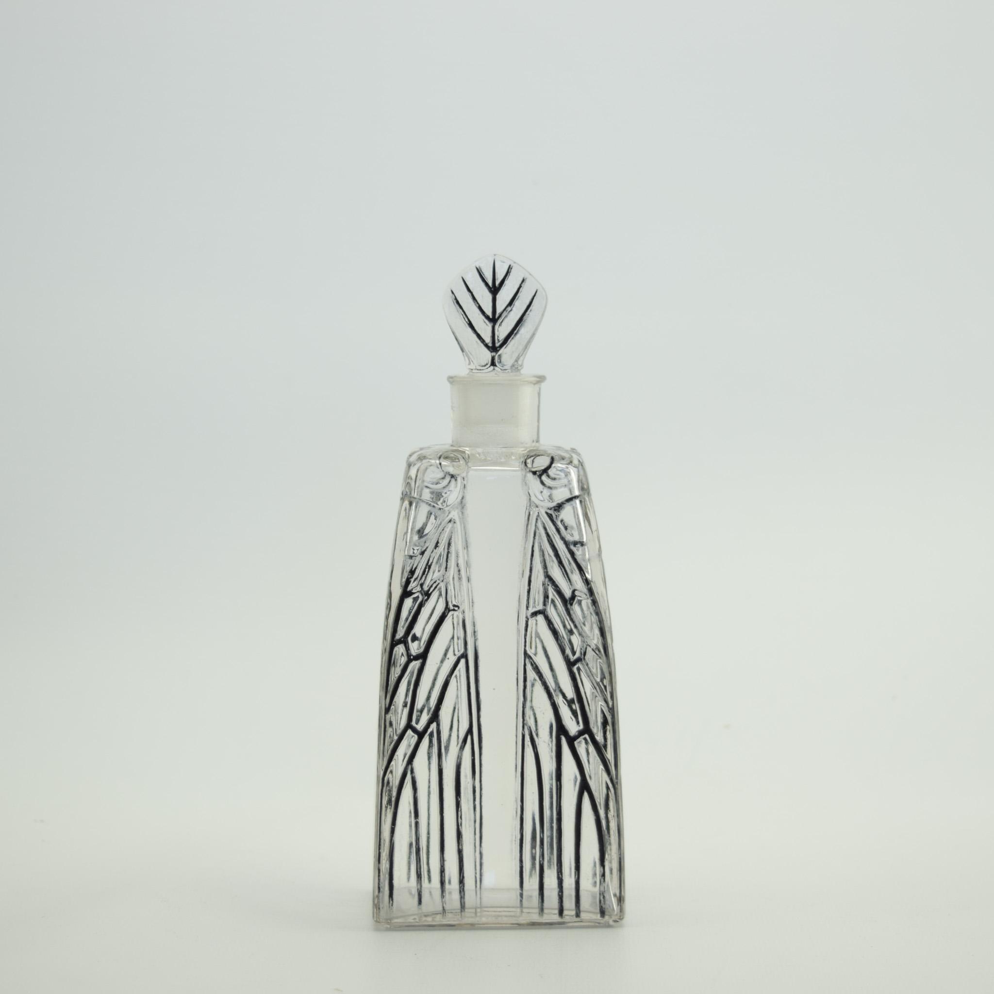 Molded Rene Lalique Cigalia Perfume bottle C1925 For Sale
