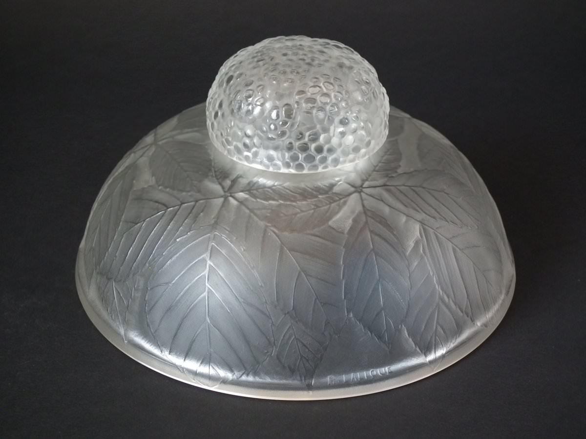 Rene Lalique Clear and Frosted Glass 'Cernay' Inkwell In Good Condition For Sale In Chelmsford, Essex