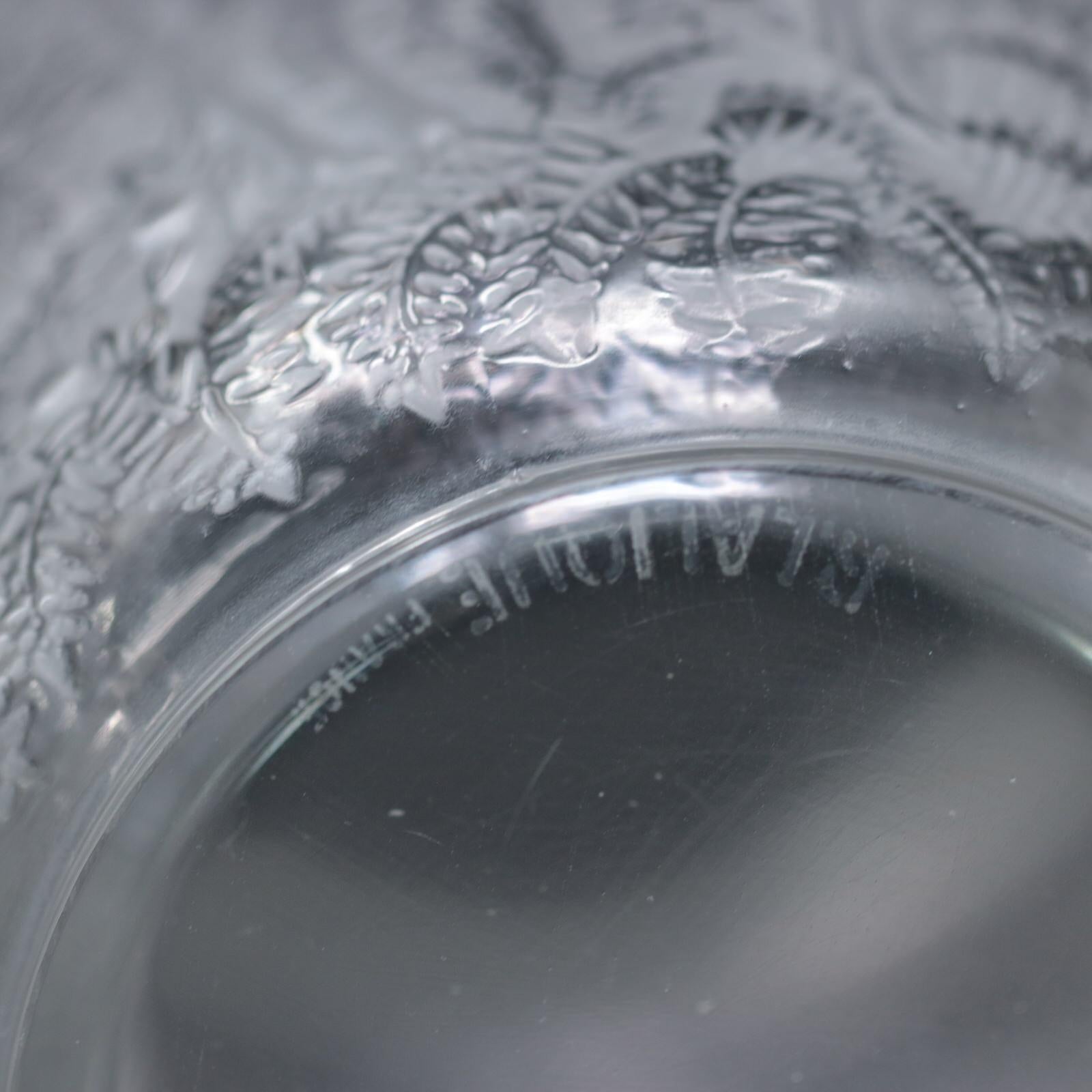Mid-20th Century Rene Lalique Clear & Frosted Glass Deer Vase