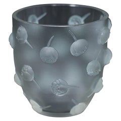 Vintage René Lalique Clear and frosted Glass 'Pivoines' Vase