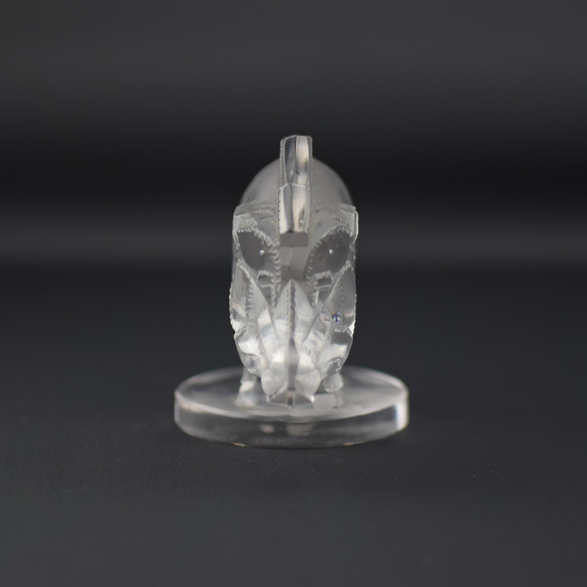 Rene Lalique klar & gefrostet Sanglier (Wildschwein) Auto Maskottchen C1929 (Französisch) im Angebot