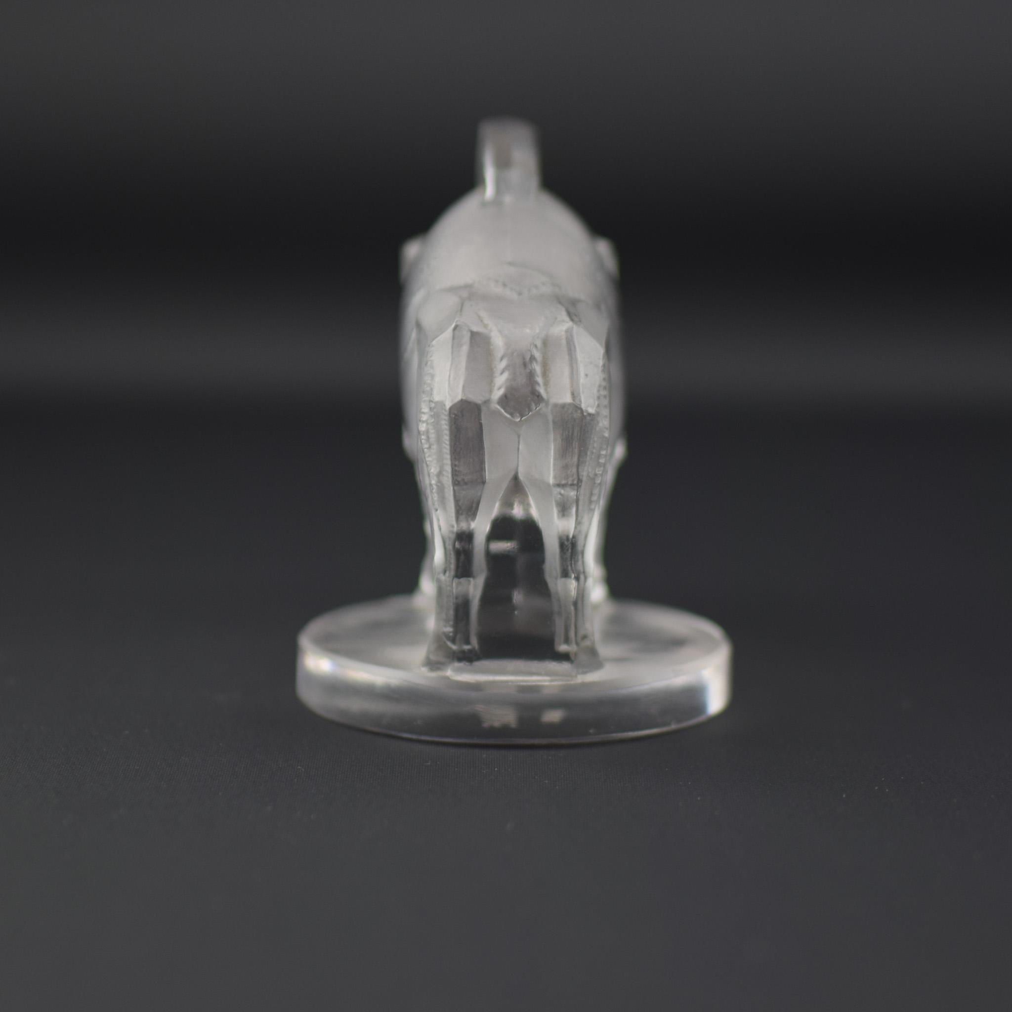 Rene Lalique klar & gefrostet Sanglier (Wildschwein) Auto Maskottchen C1929 (Geformt) im Angebot
