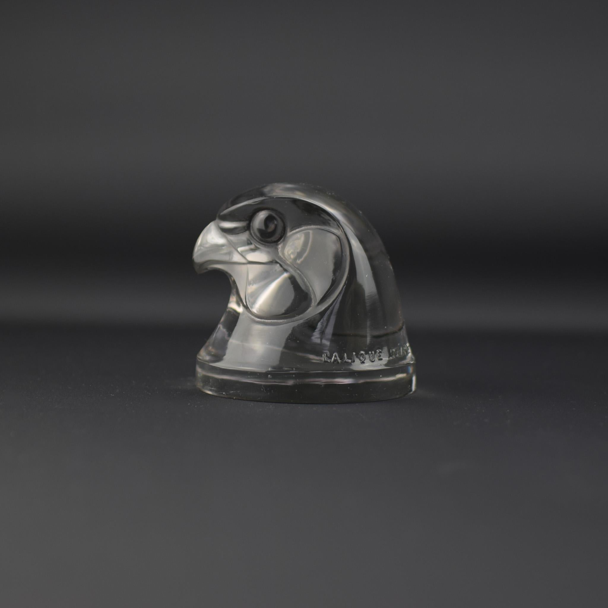 French Rene Lalique Clear & frosted Tete d'epervier C1928 For Sale