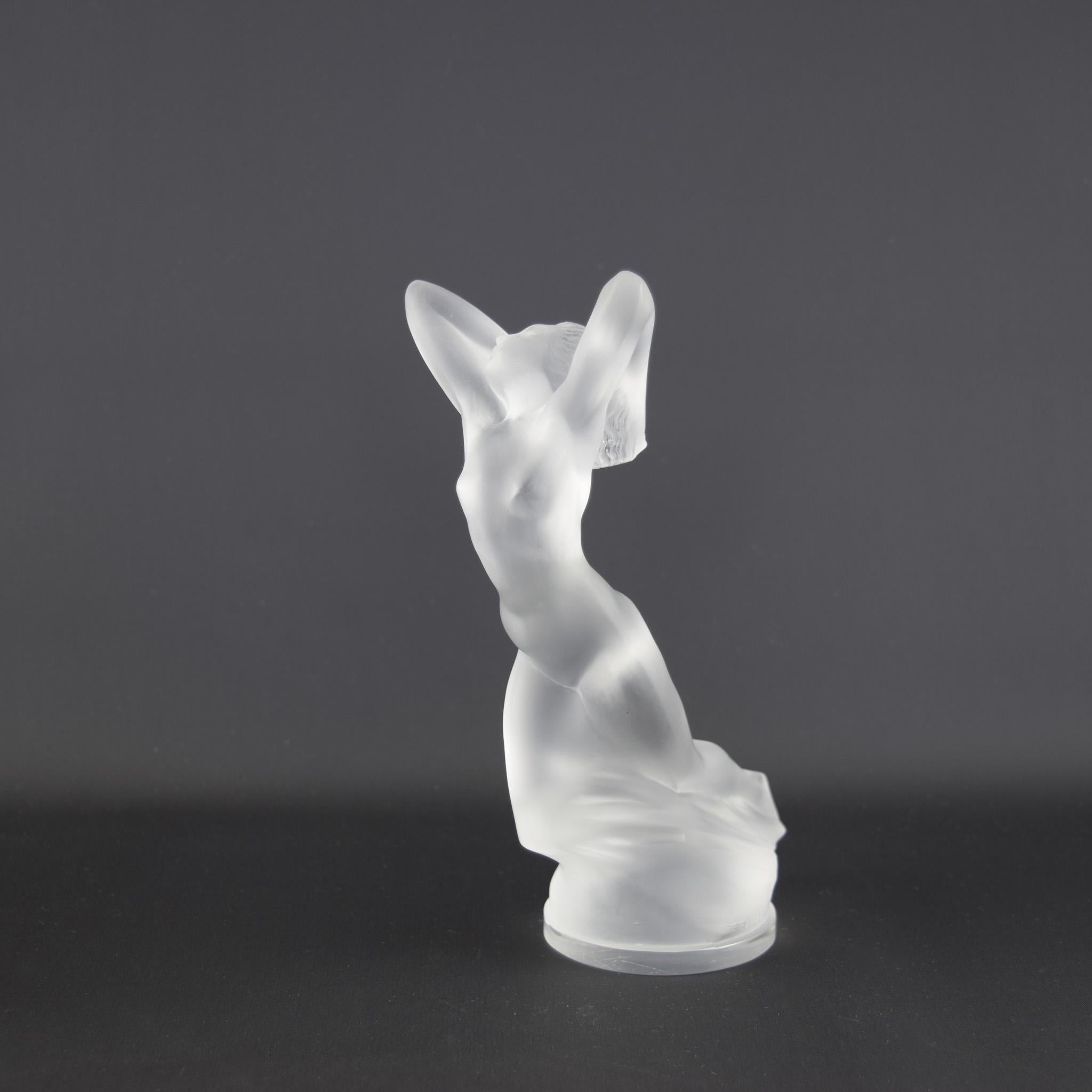 Molded Rene Lalique Clear & frosted Vitesse car mascot/ hood ornament