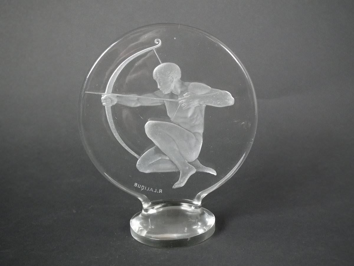French René Lalique Clear Glass 'Archer' Mascot