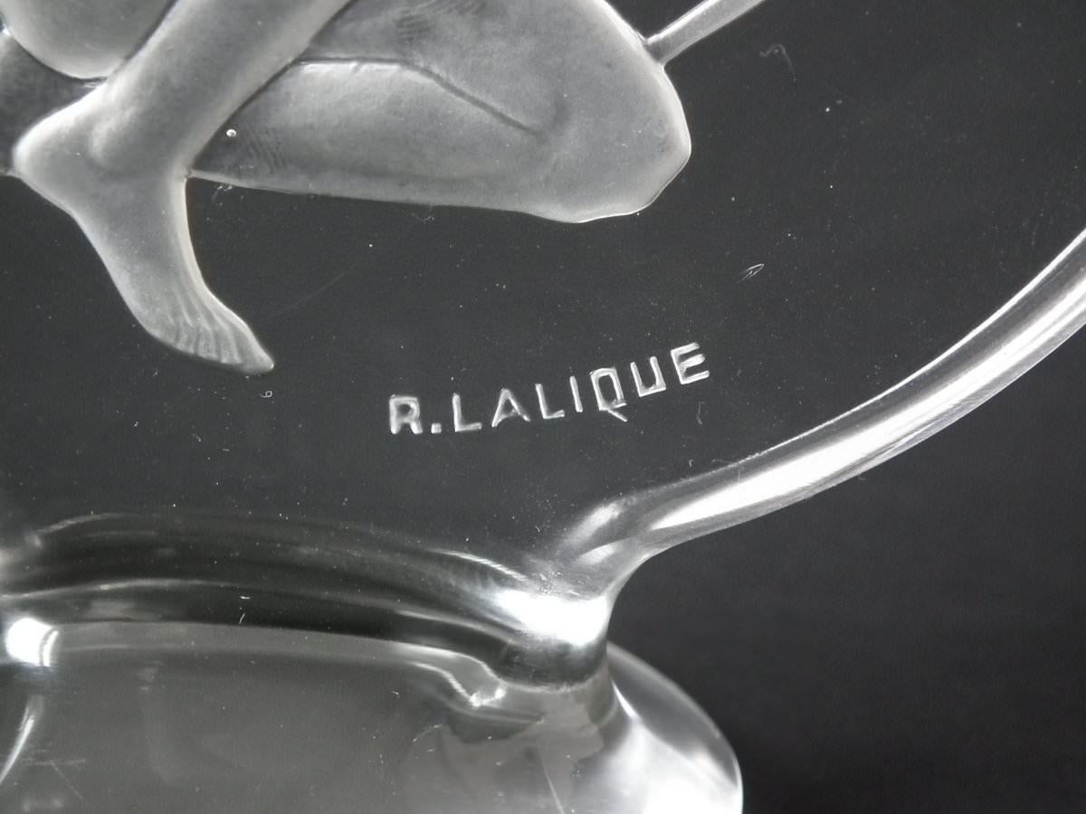 Rene Lalique Clear Glass 'Archer' Mascot In Good Condition In Chelmsford, Essex