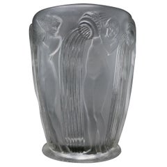 Rene Lalique Clear Glass Danaides Vase