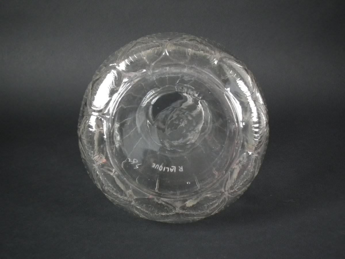 French Rene Lalique Clear Glass 'Haarlem' Decanter and Glasses