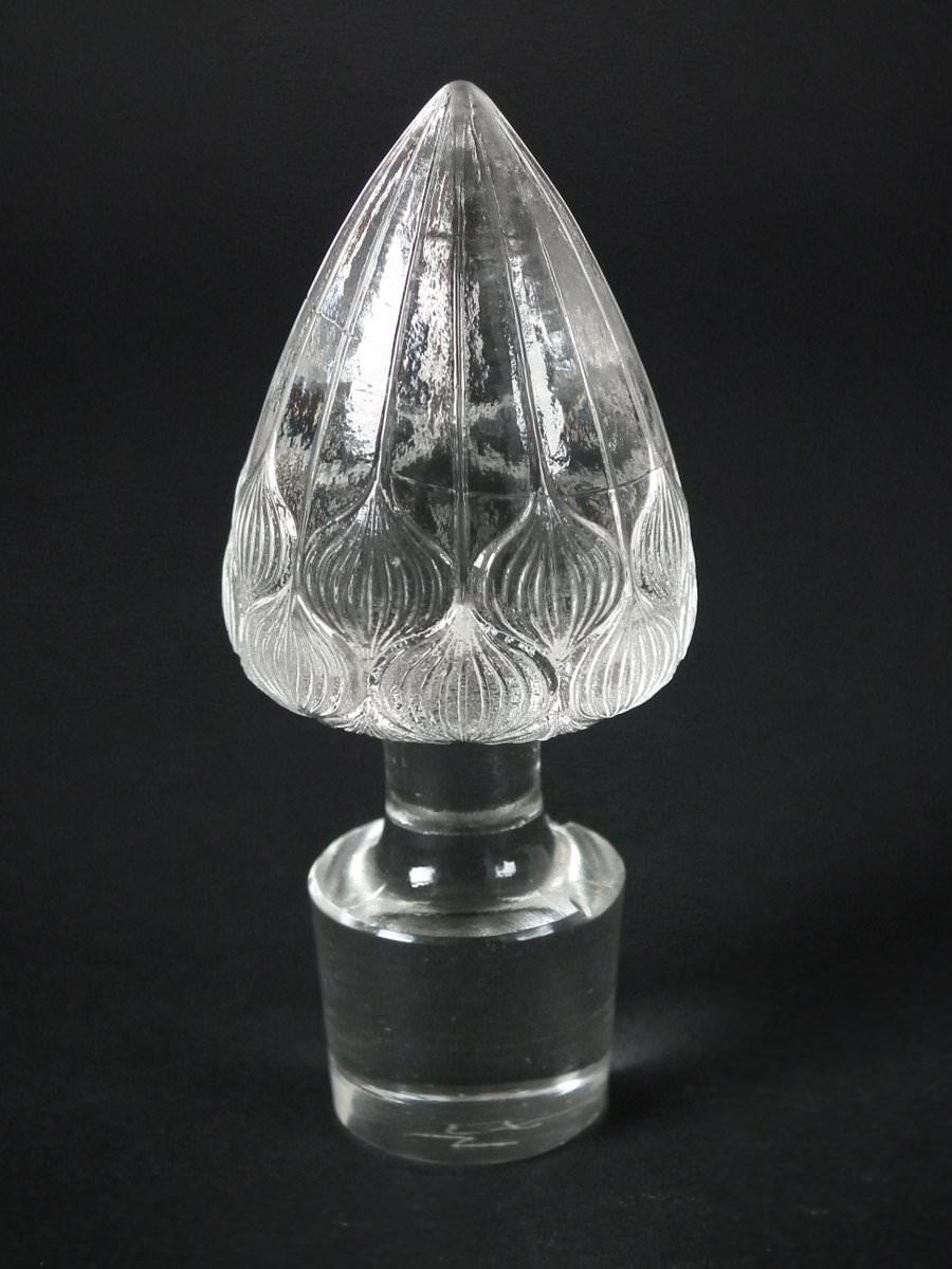 Rene Lalique Clear Glass 'Haarlem' Decanter and Glasses 1