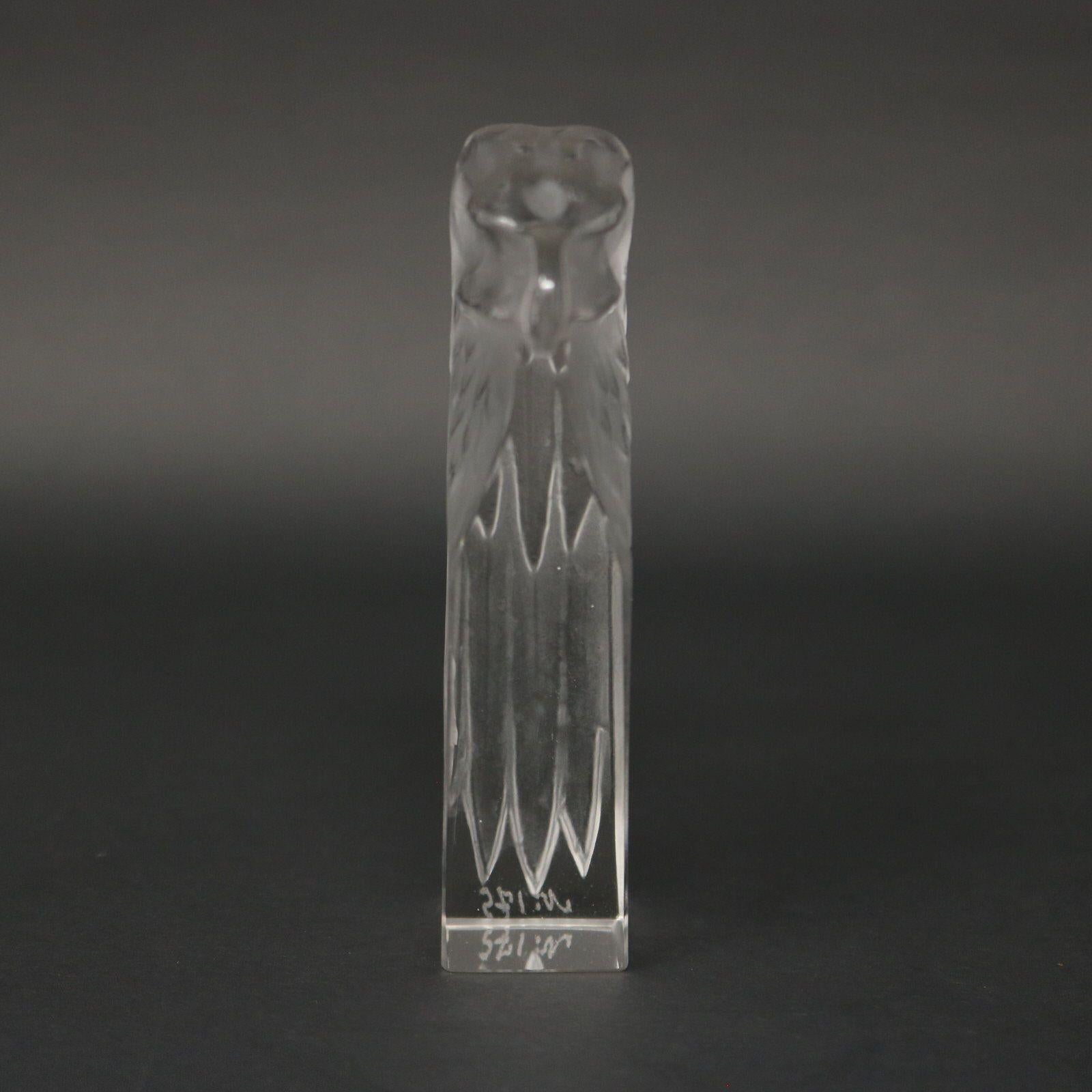 French Rene Lalique Clear Glass Tete D'aigle Cachet